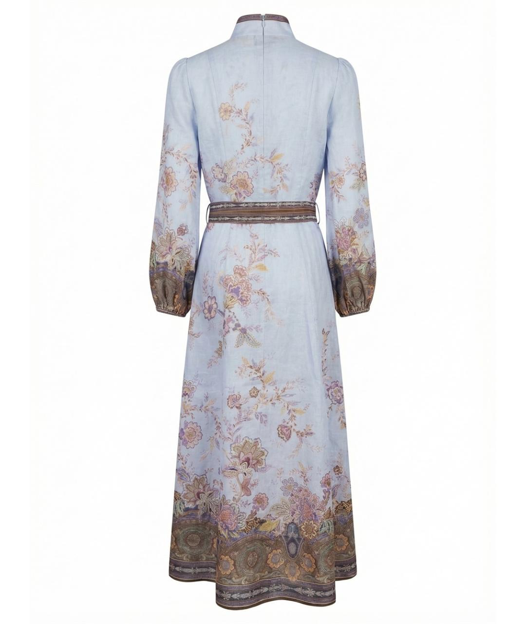 ZIMMERMANN Голубое льняное повседневное платье, фото 2