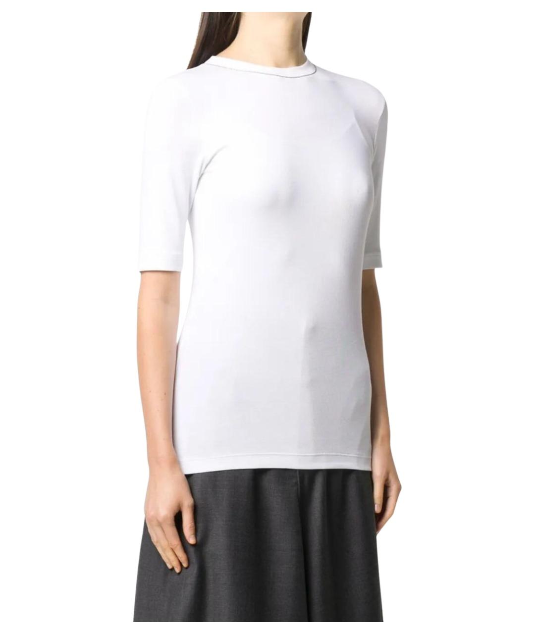 BRUNELLO CUCINELLI Белая хлопковая футболка, фото 4