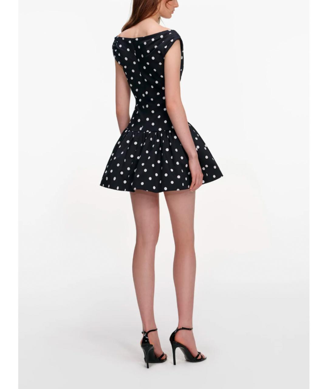 SELF-PORTRAIT Черное хлопковое коктейльное платье, фото 4