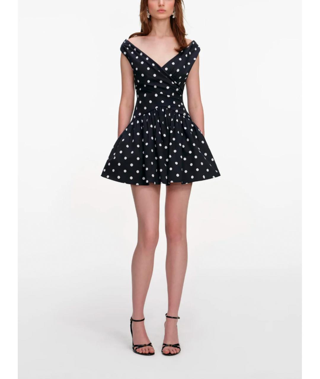 SELF-PORTRAIT Черное хлопковое коктейльное платье, фото 2