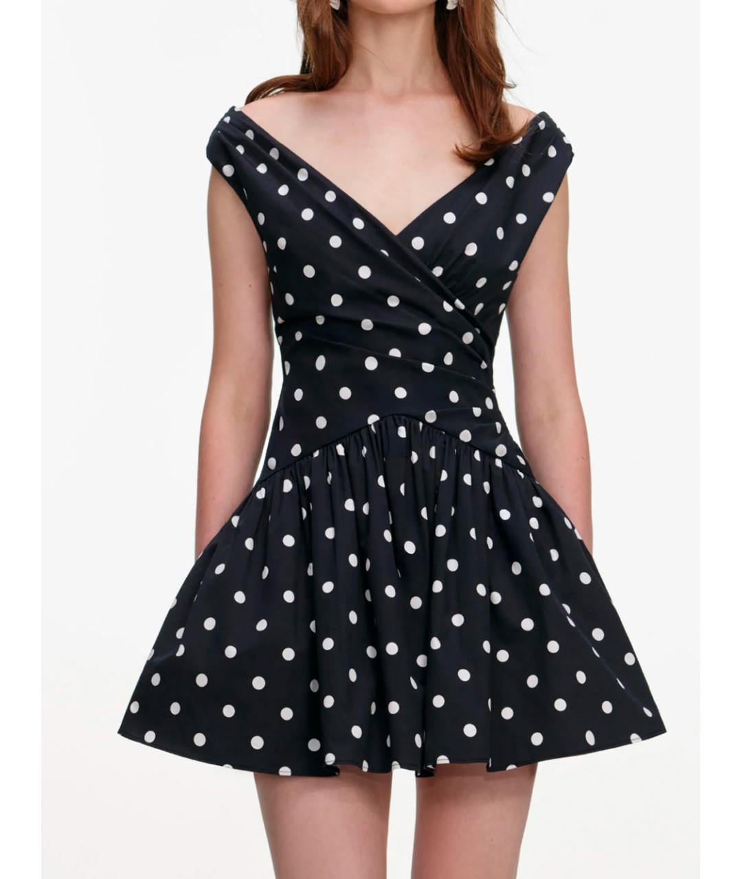 SELF-PORTRAIT Черное хлопковое коктейльное платье, фото 5