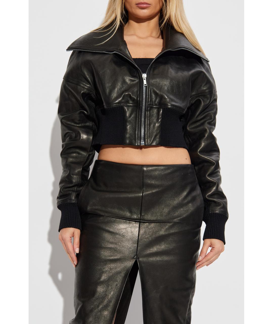 RICK OWENS Черная кожаная куртка, фото 6