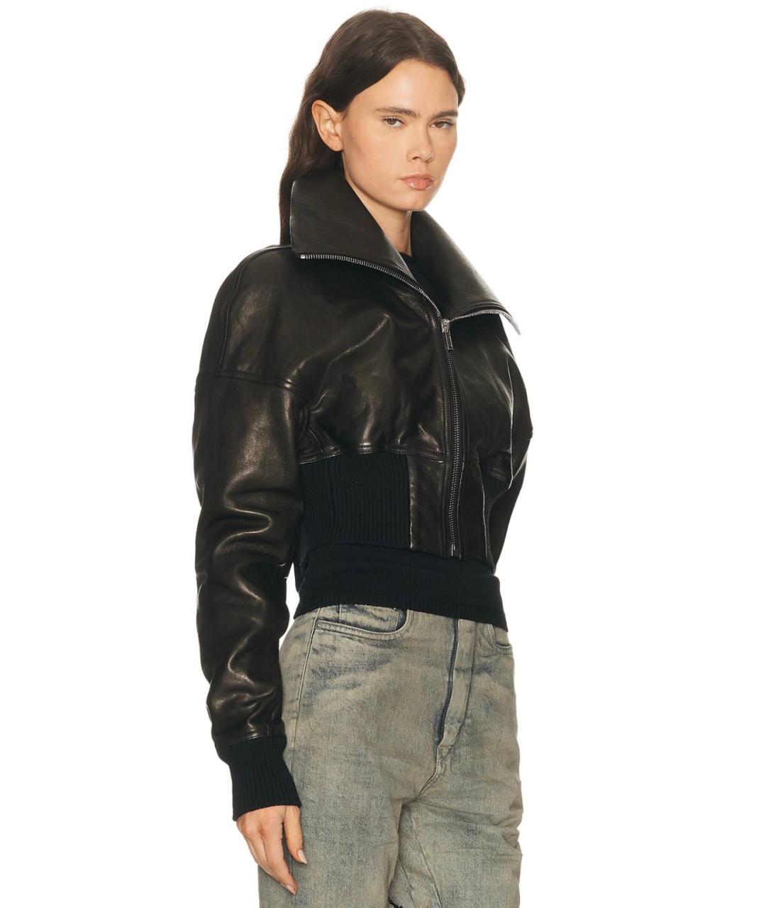 RICK OWENS Черная кожаная куртка, фото 3