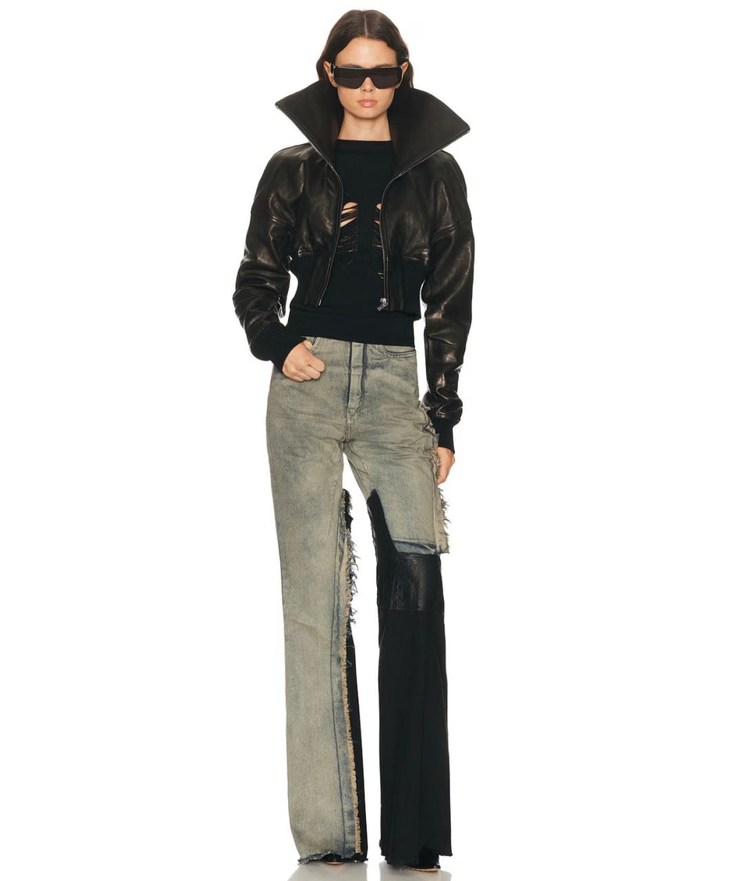 RICK OWENS Черная кожаная куртка, фото 5