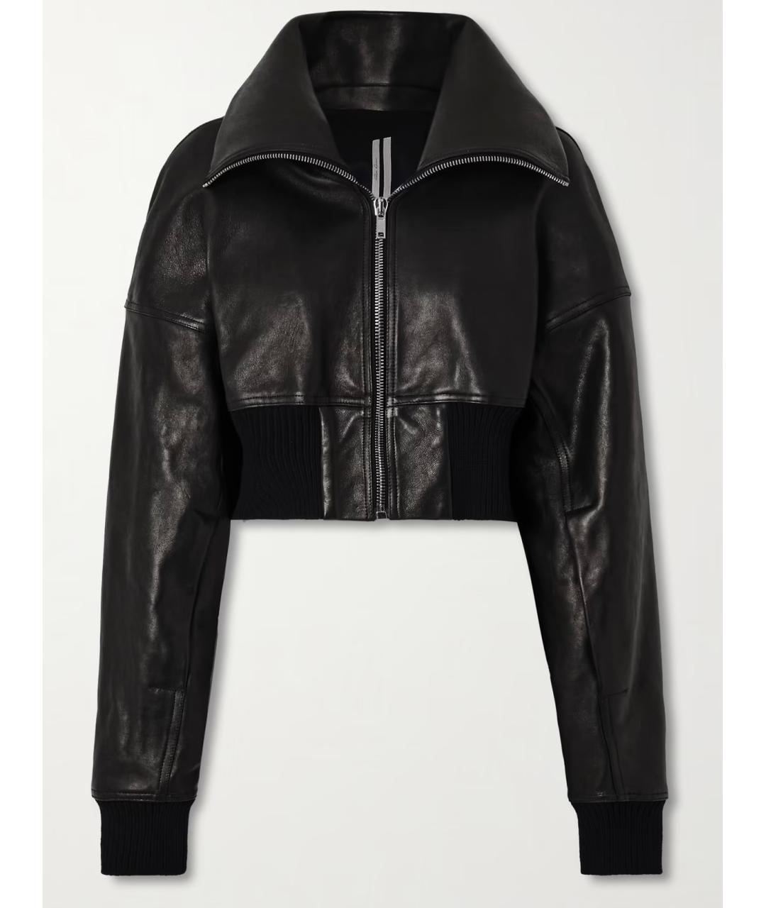 RICK OWENS Черная кожаная куртка, фото 10