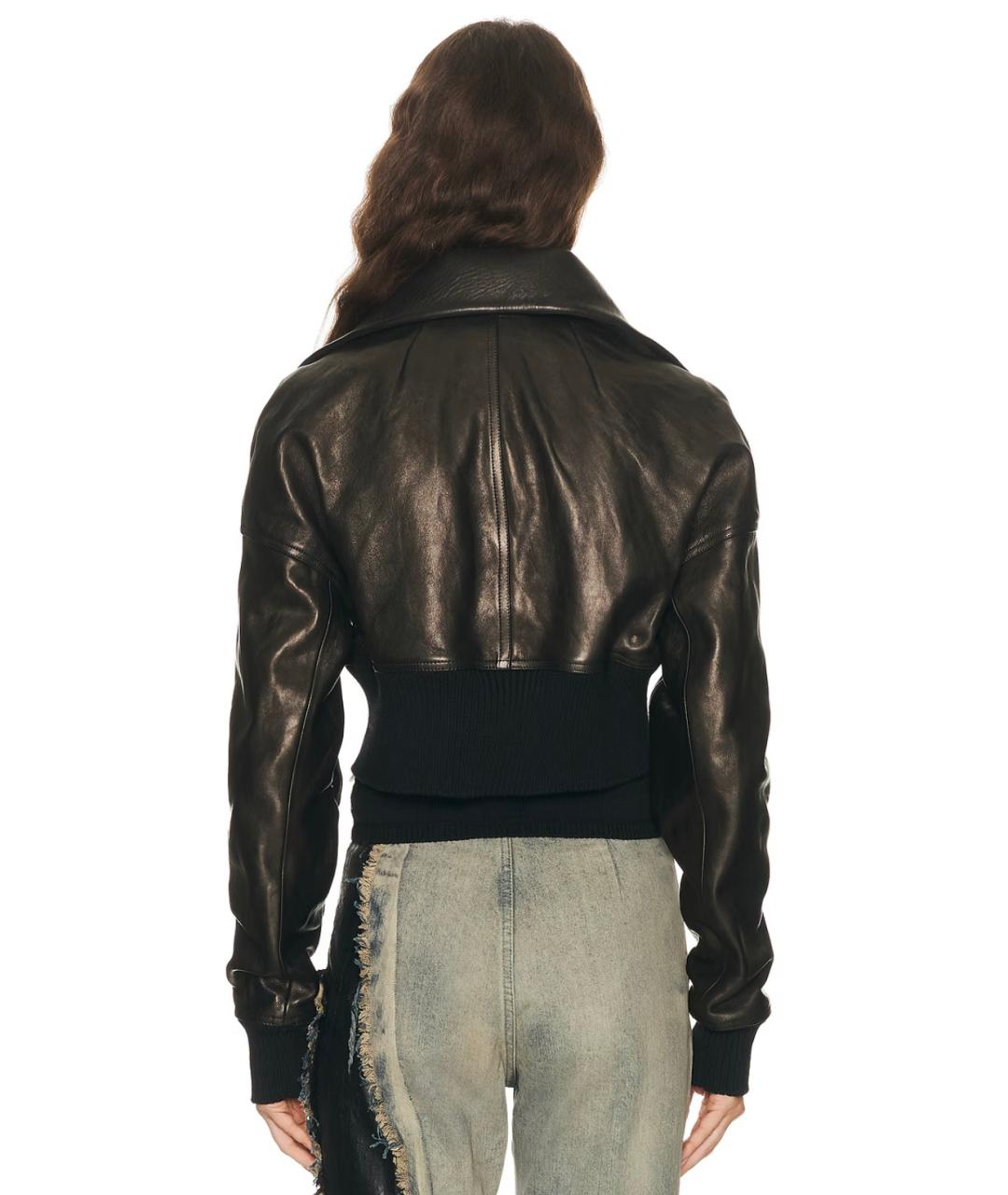 RICK OWENS Черная кожаная куртка, фото 4