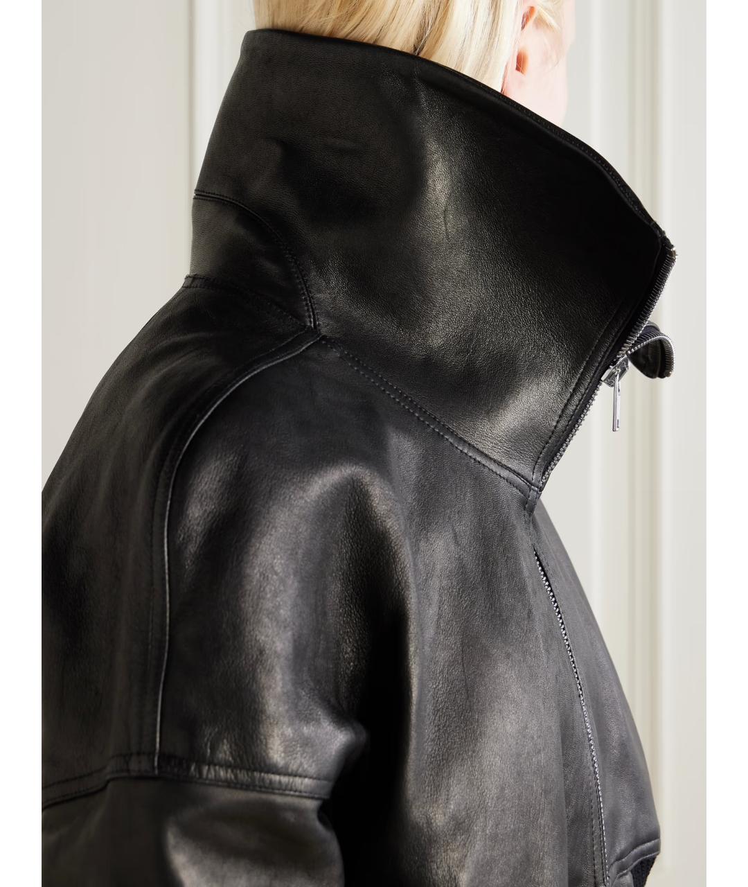 RICK OWENS Черная кожаная куртка, фото 8