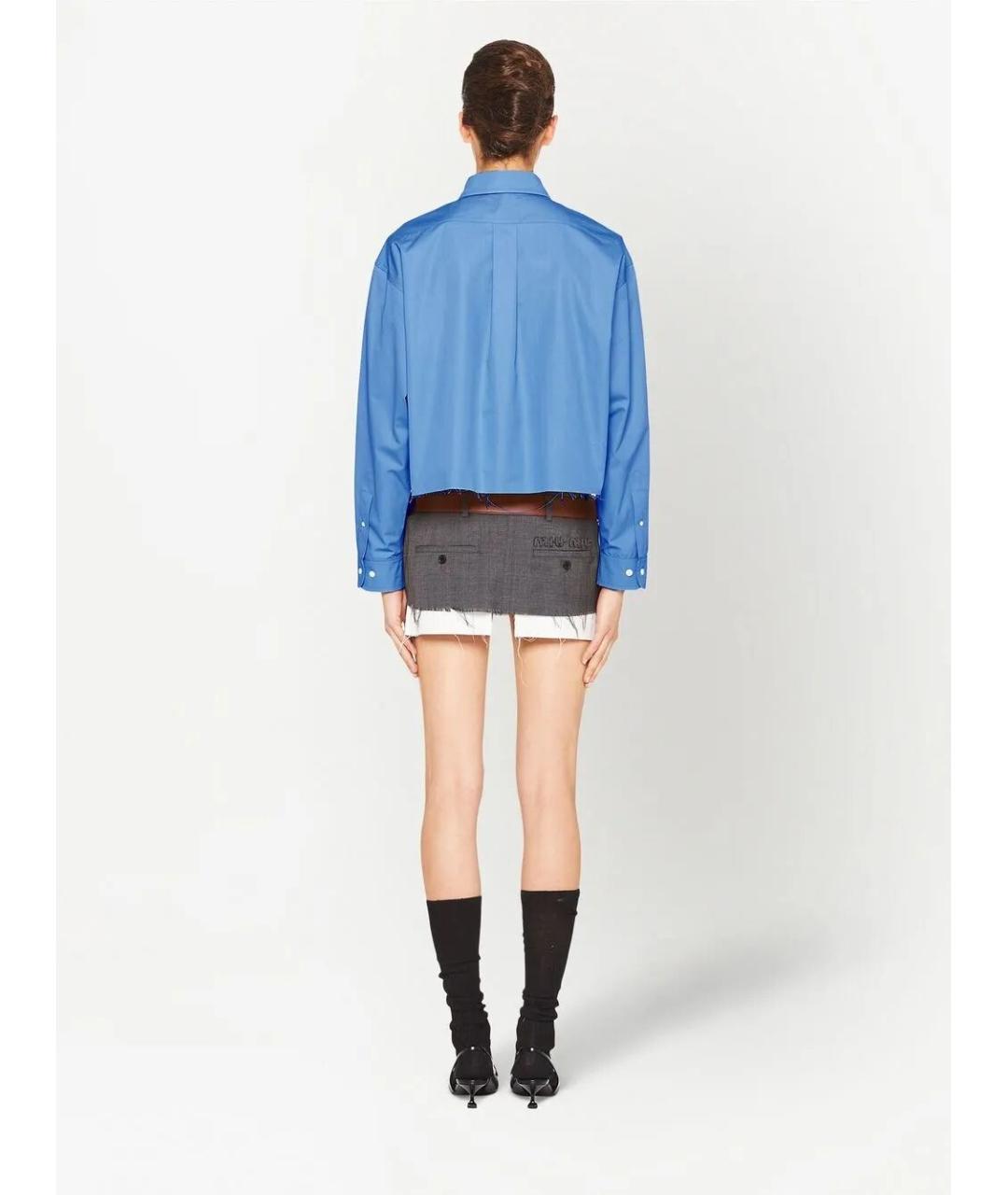 MIU MIU Синяя хлопковая рубашка, фото 4
