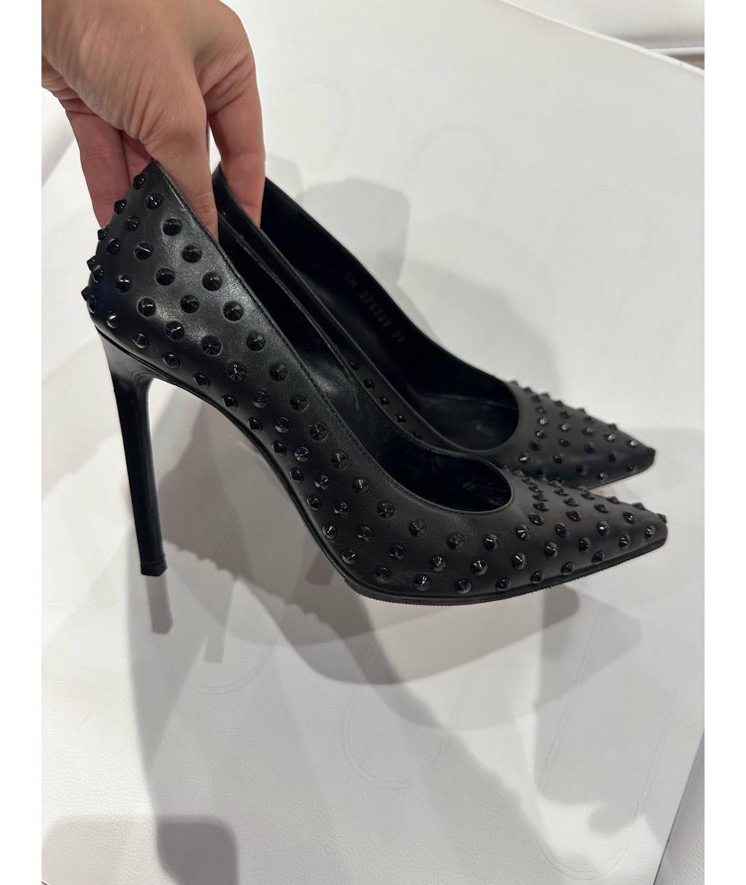 SAINT LAURENT Черные кожаные туфли, фото 5