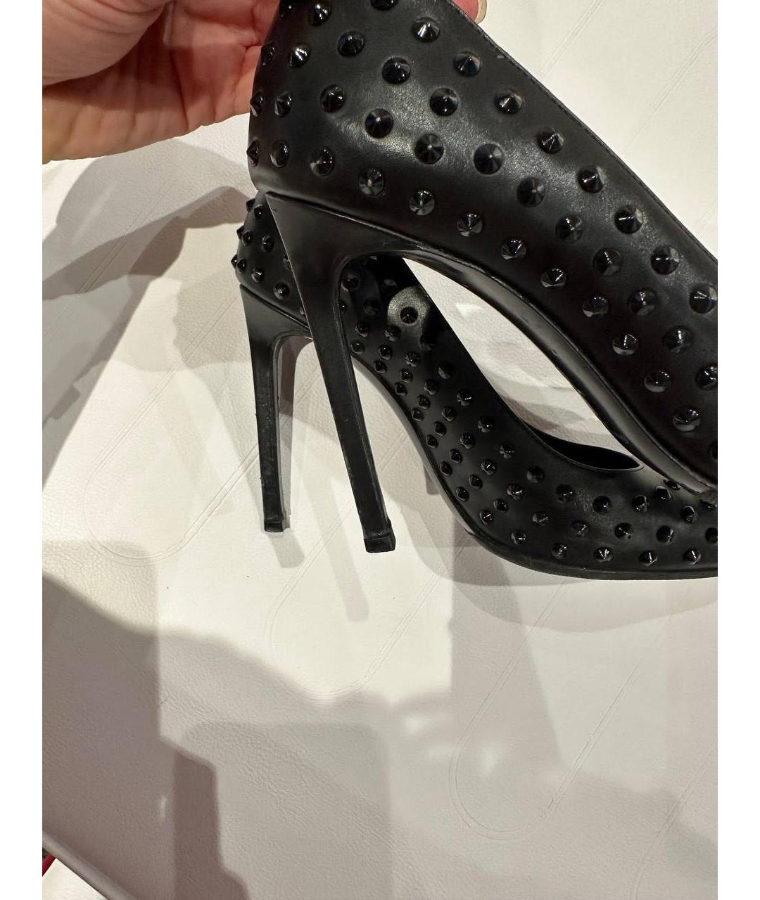 SAINT LAURENT Черные кожаные туфли, фото 3