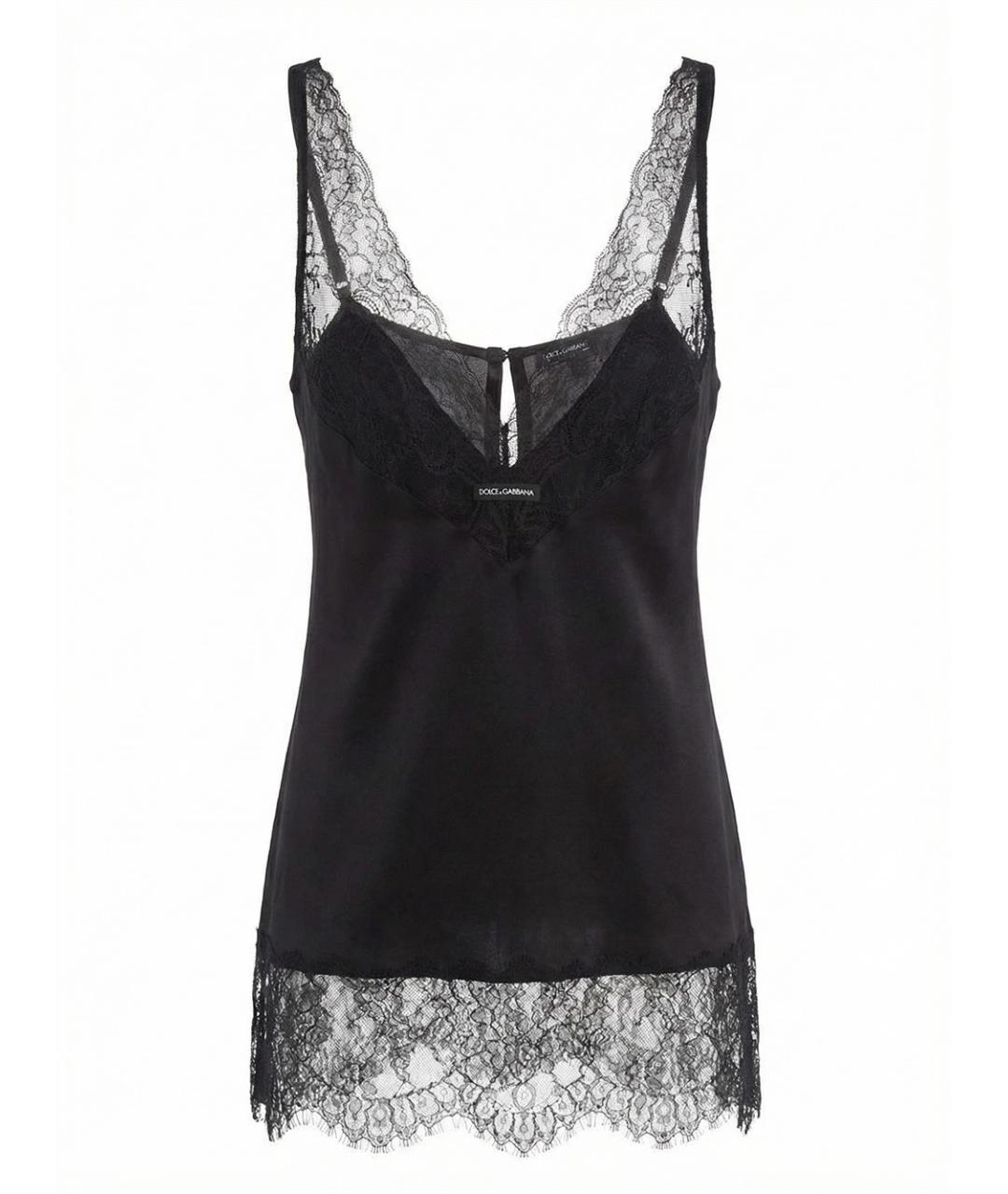 DOLCE&GABBANA Черная шелковая майка, фото 1