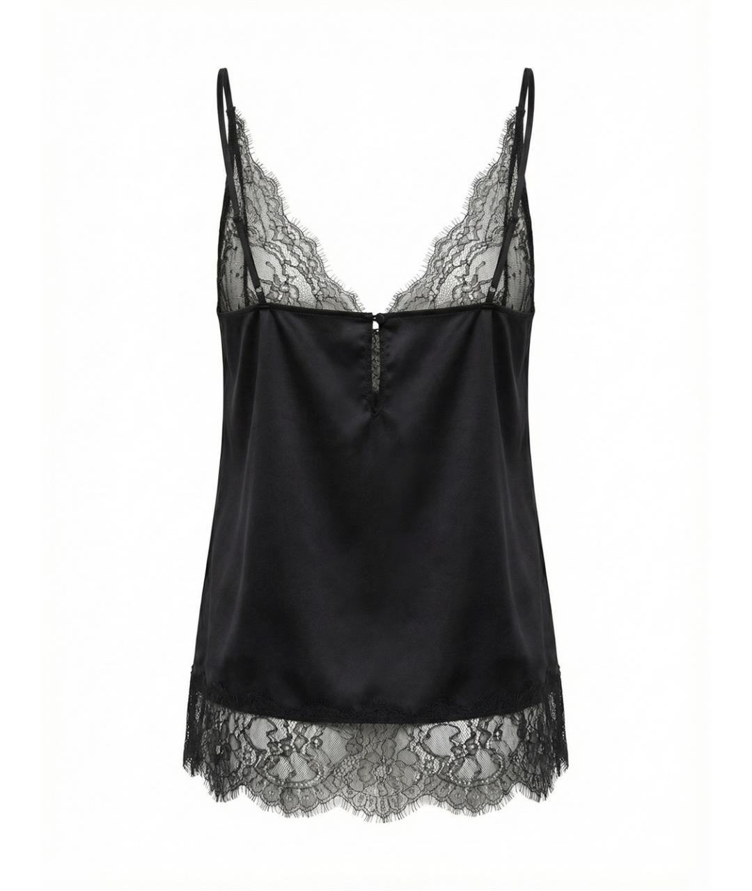 DOLCE&GABBANA Черная шелковая майка, фото 2