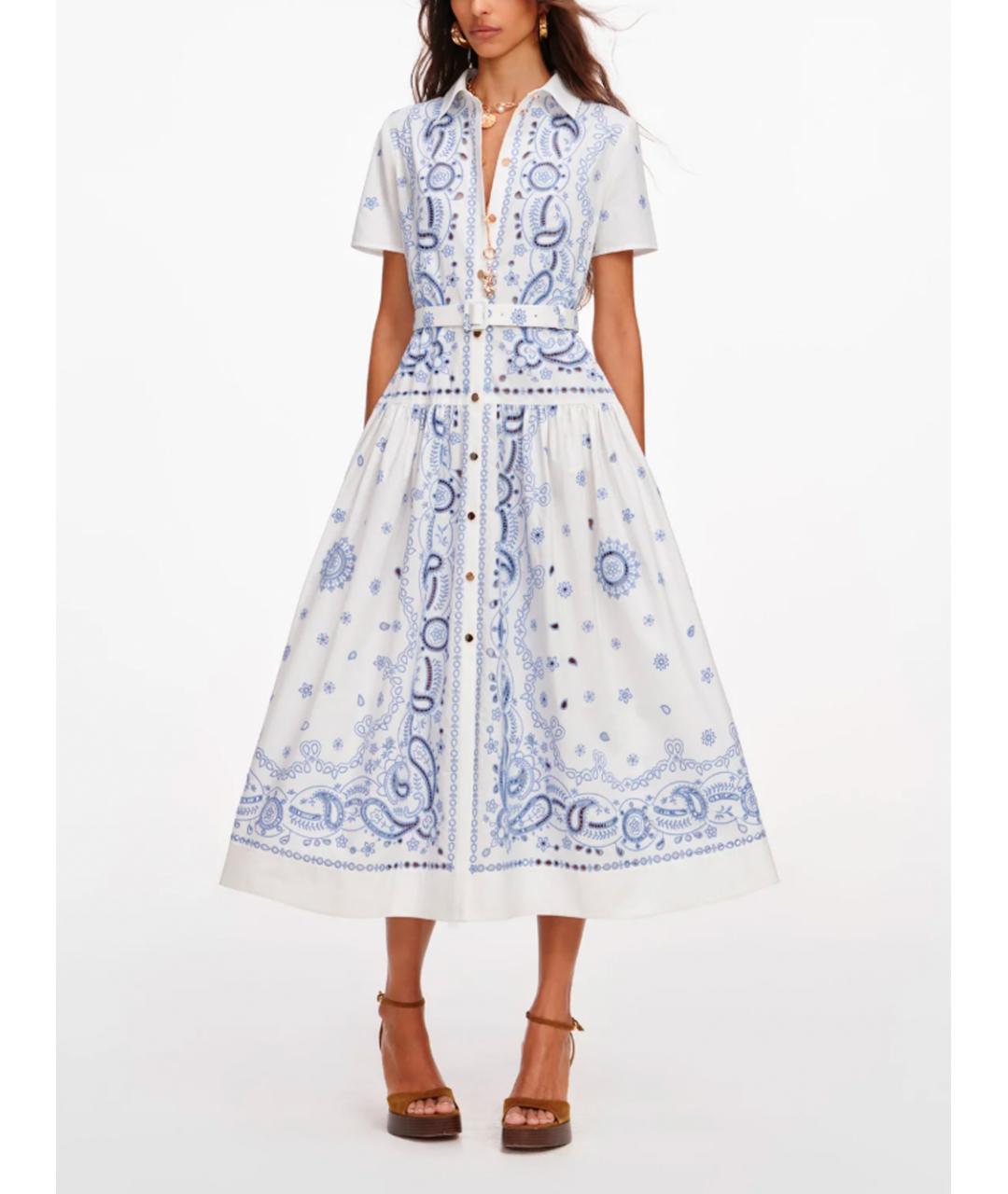 SELF-PORTRAIT Белое хлопковое повседневное платье, фото 3