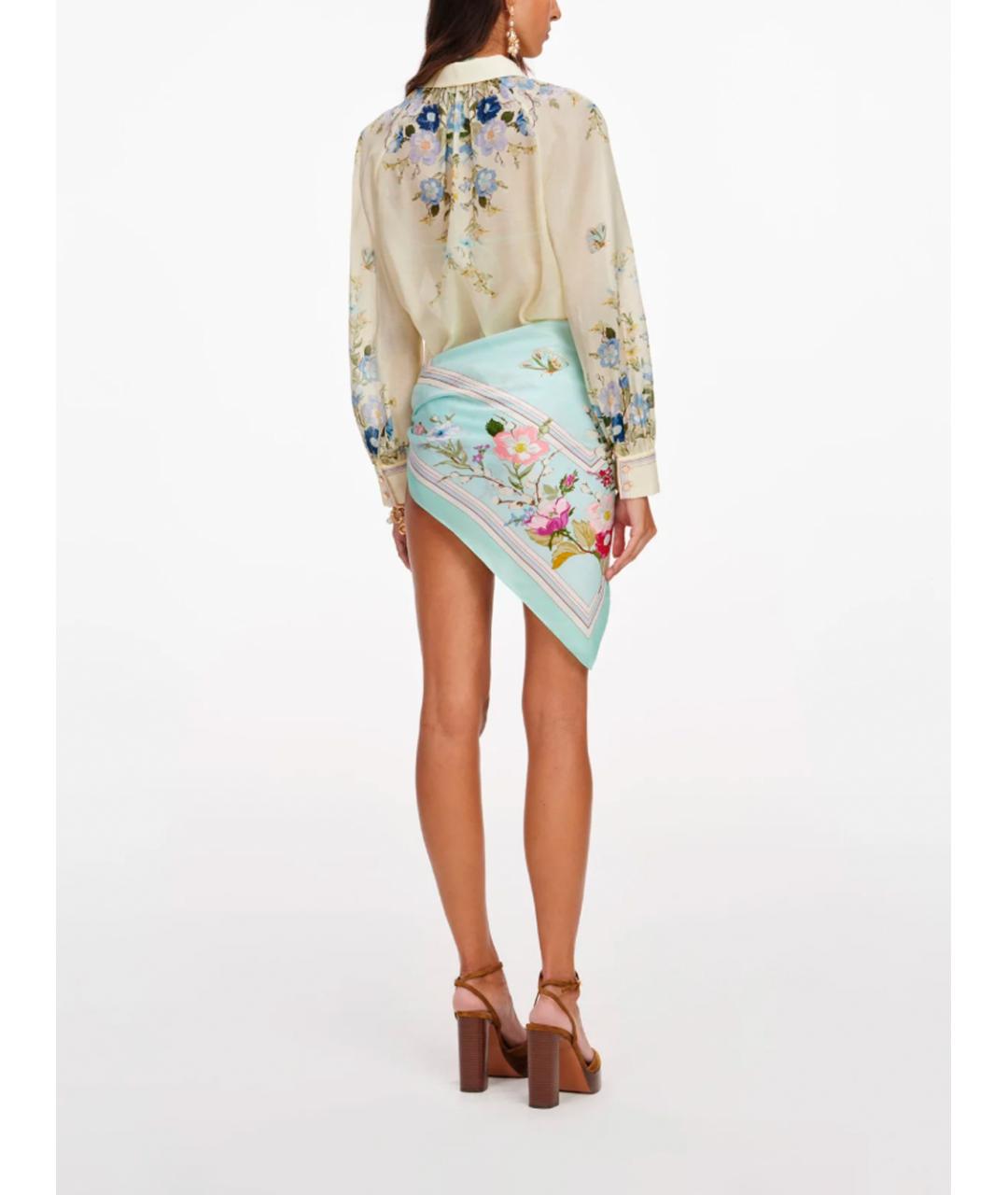 SELF-PORTRAIT Желтая хлопковая рубашка, фото 4