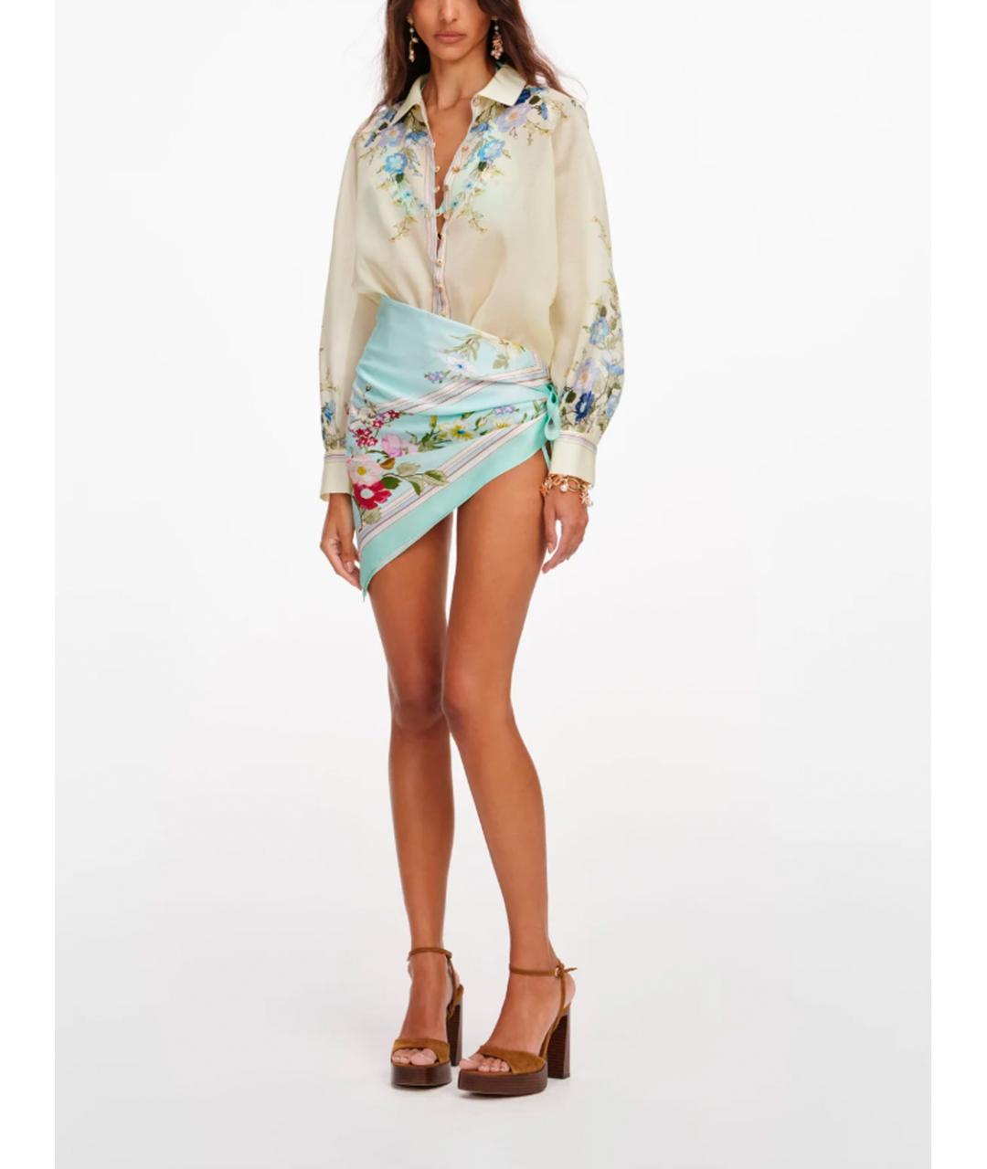 SELF-PORTRAIT Желтая хлопковая рубашка, фото 3