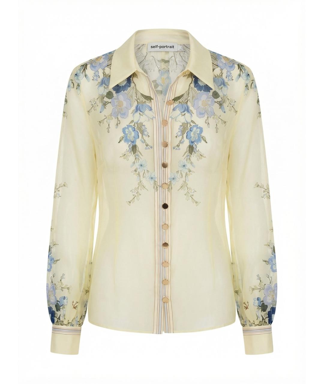 SELF-PORTRAIT Желтая хлопковая рубашка, фото 1