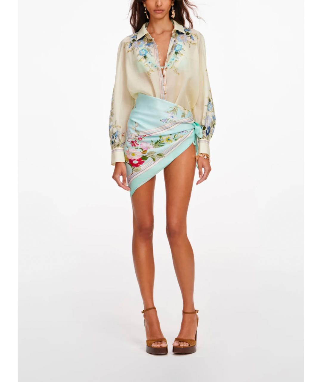 SELF-PORTRAIT Желтая хлопковая рубашка, фото 2