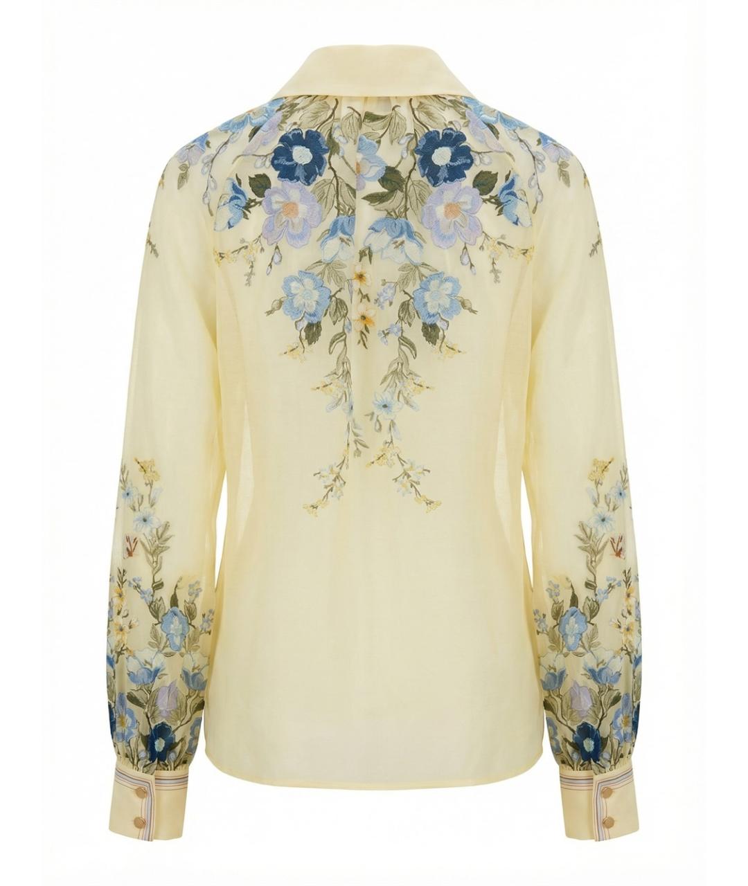 SELF-PORTRAIT Желтая хлопковая рубашка, фото 7