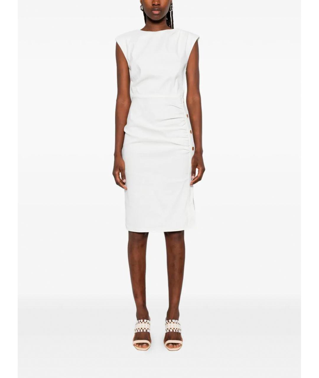 PINKO Белое льняное повседневное платье, фото 2