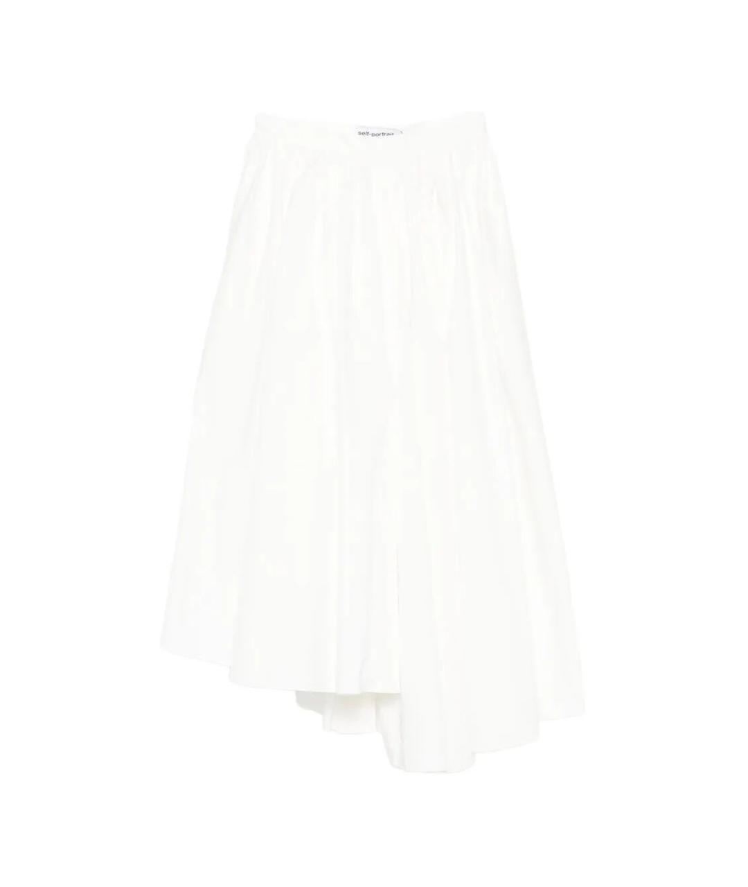 SELF-PORTRAIT Белая хлопковая юбка миди, фото 1
