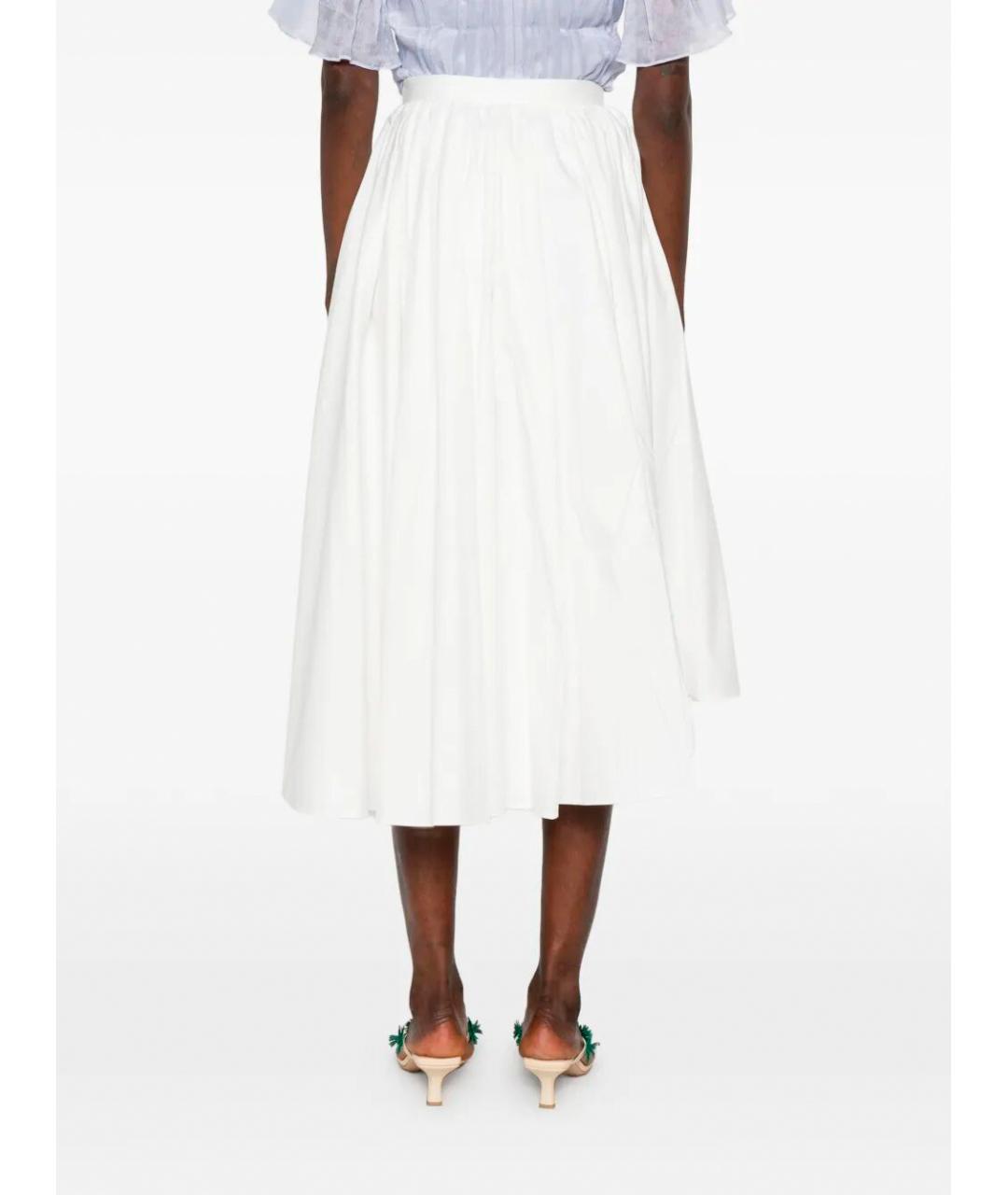 SELF-PORTRAIT Белая хлопковая юбка миди, фото 5