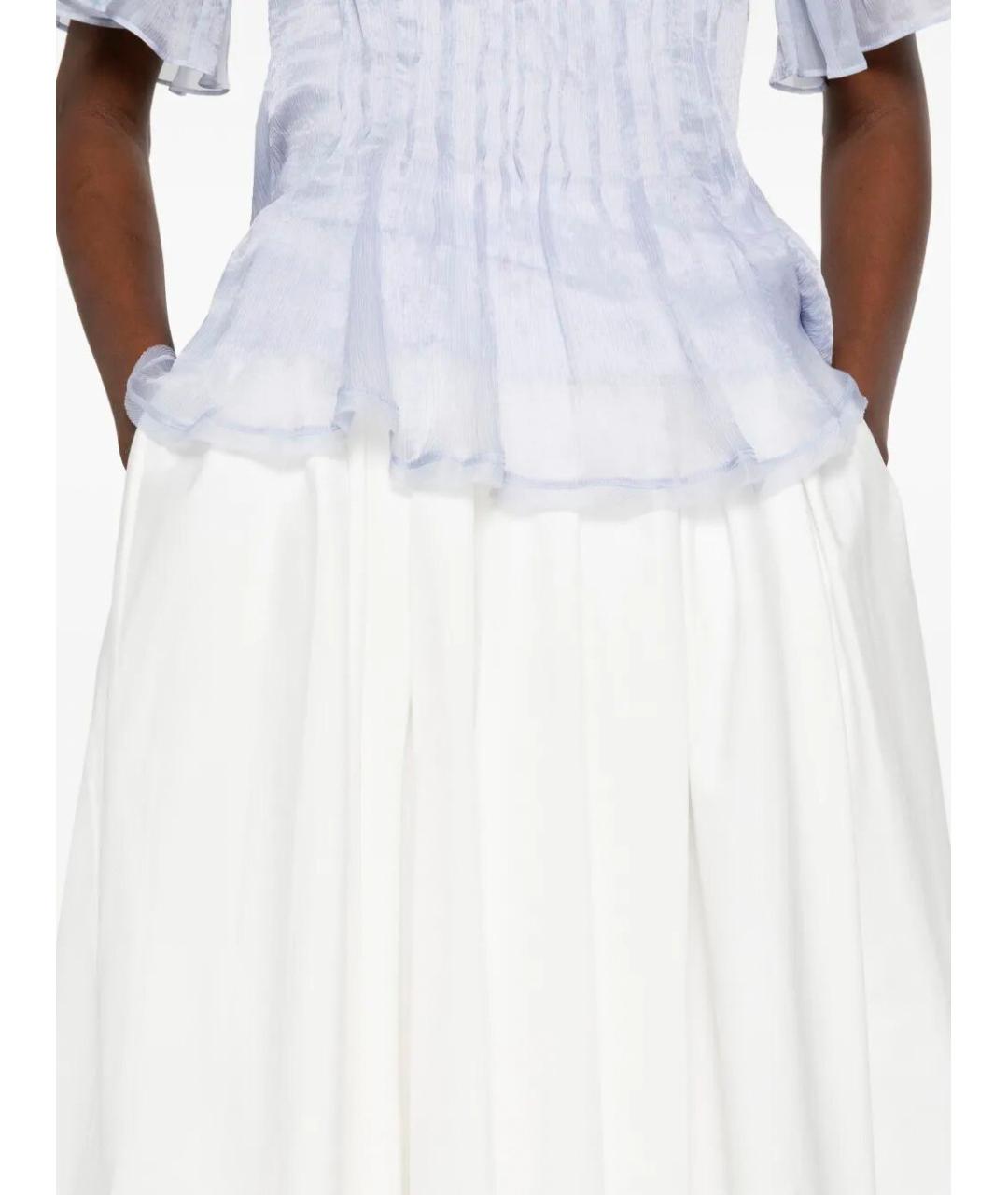 SELF-PORTRAIT Белая хлопковая юбка миди, фото 3