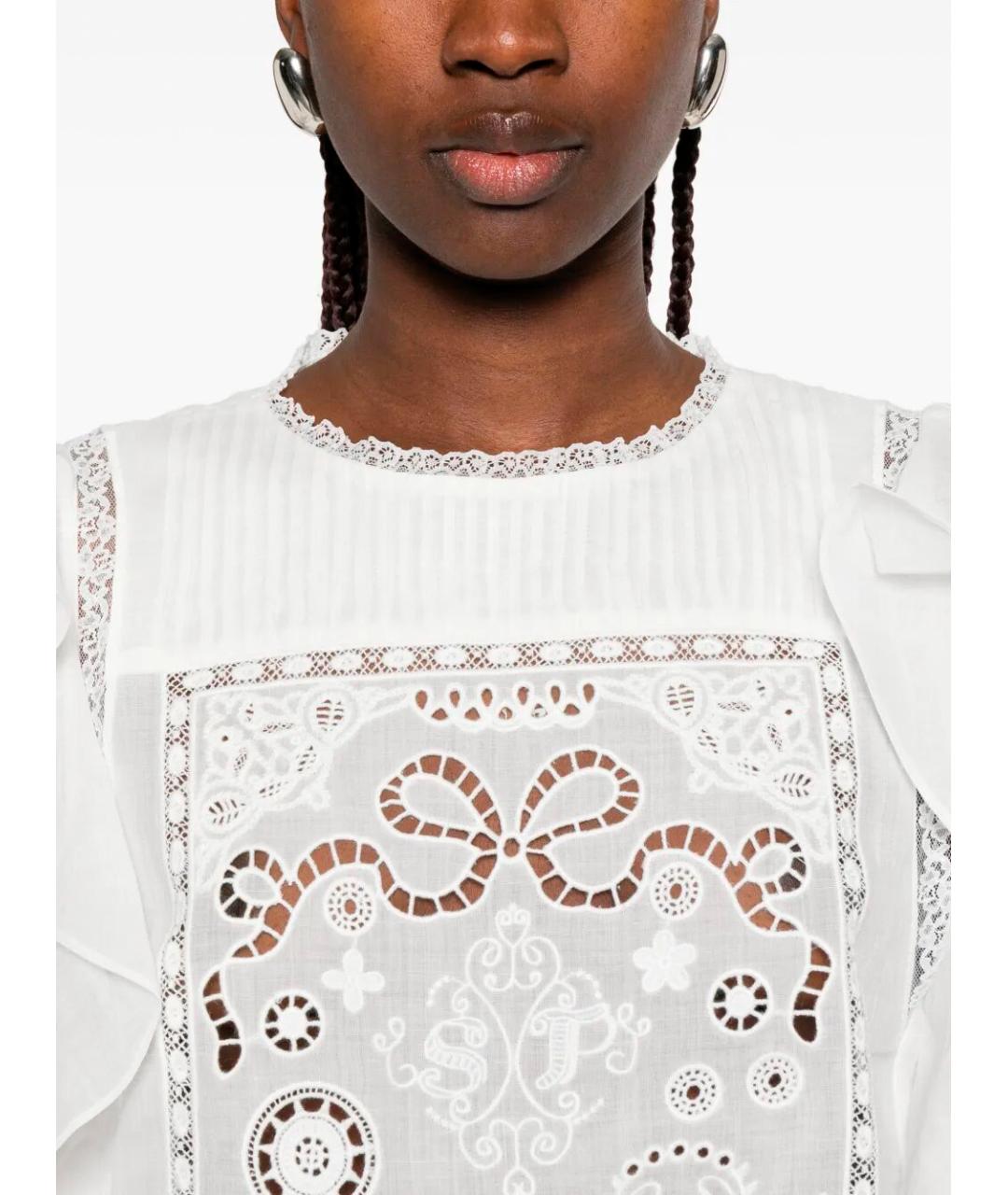 SELF-PORTRAIT Белая полиэстеровая блузы, фото 3