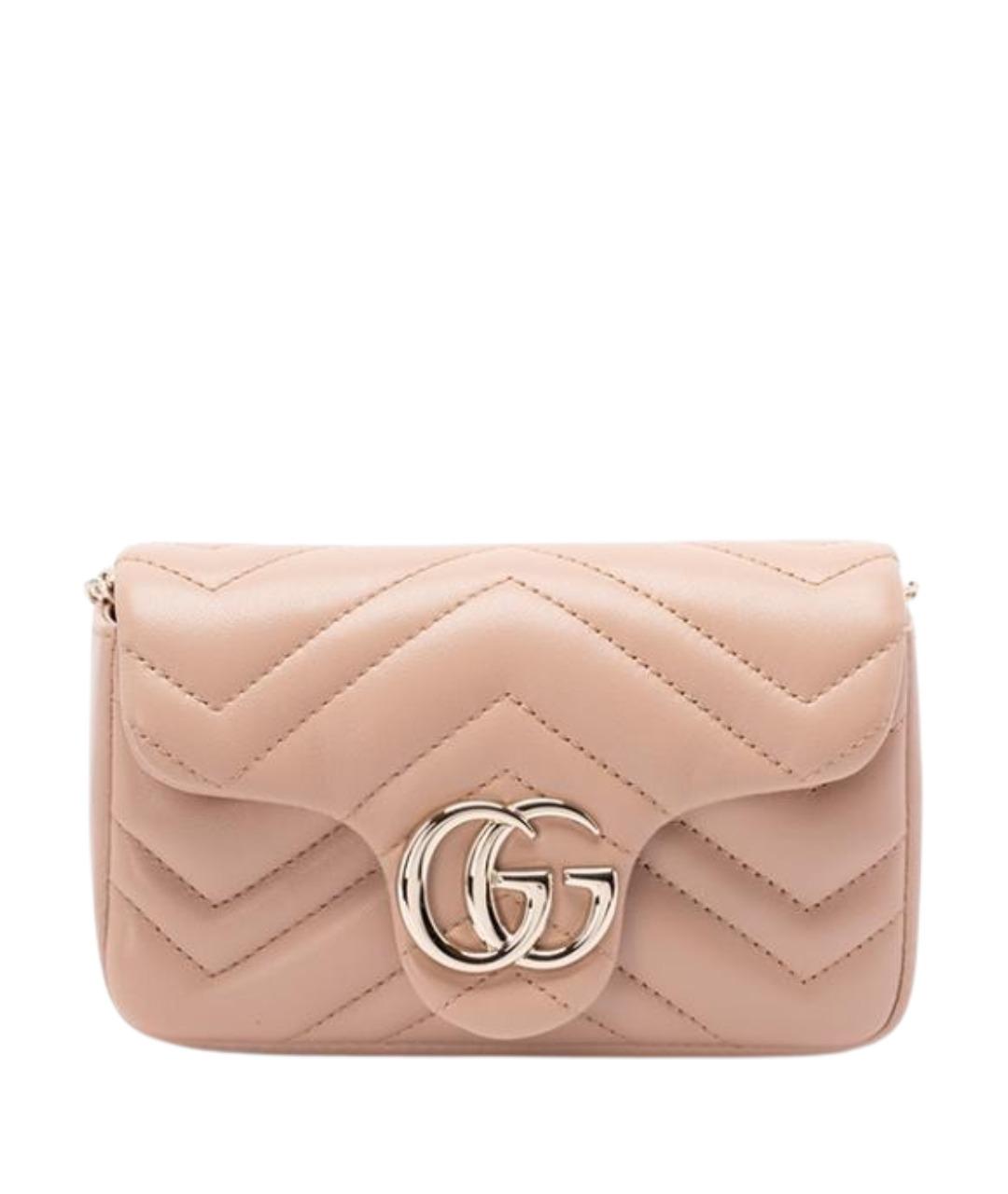 GUCCI Розовая кожаная сумка через плечо, фото 1