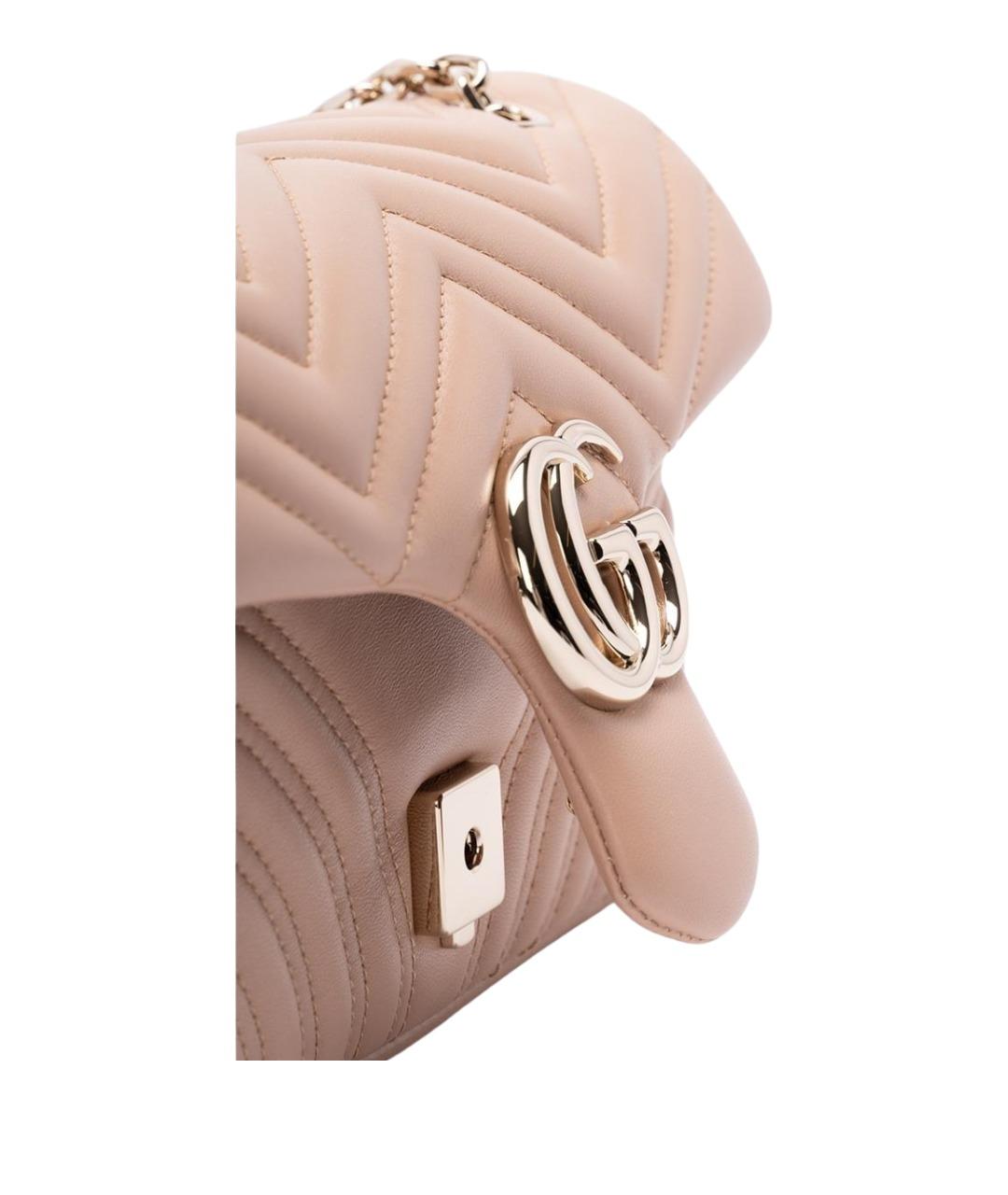 GUCCI Бежевая кожаная сумка через плечо, фото 4