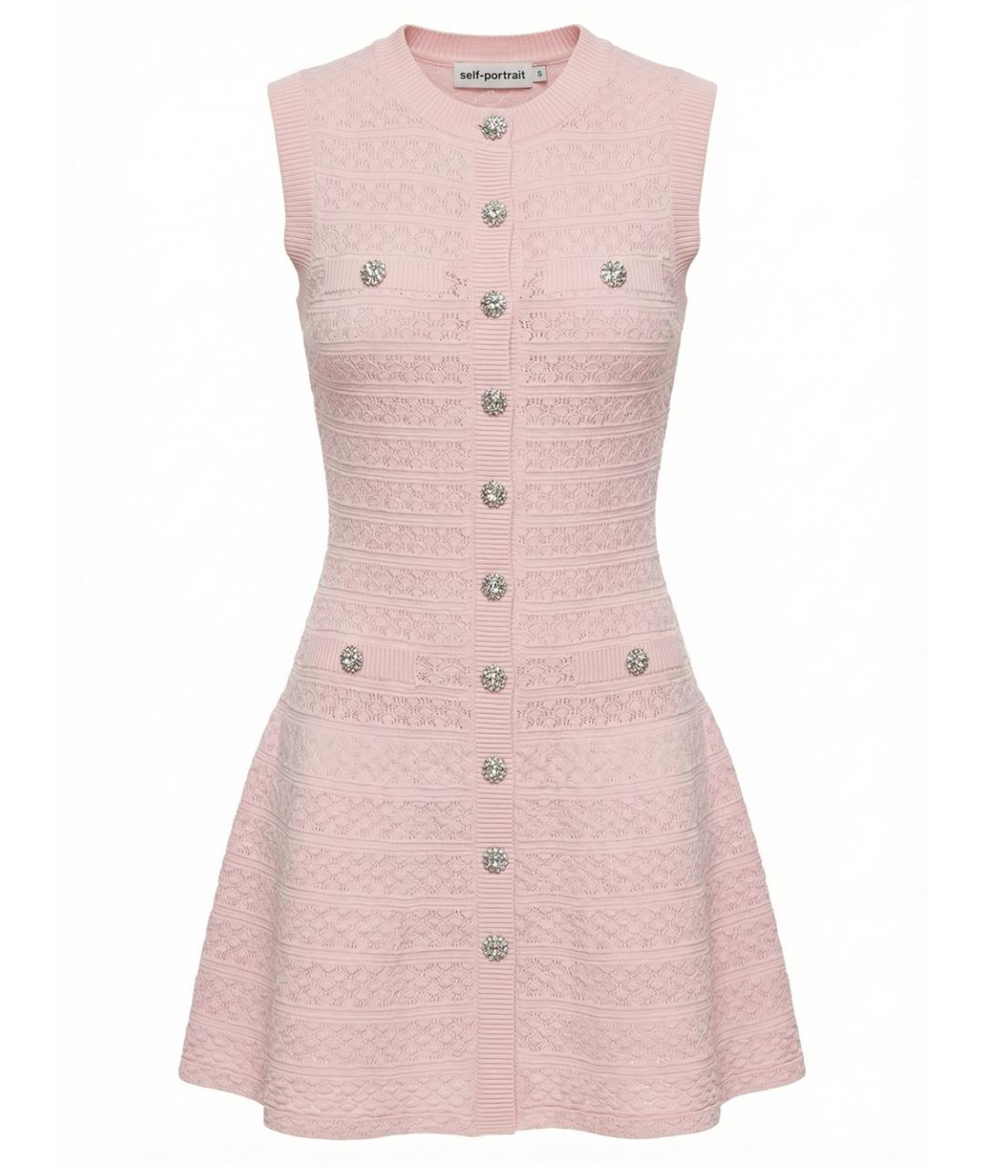 SELF-PORTRAIT Розовое вискозное платье, фото 1