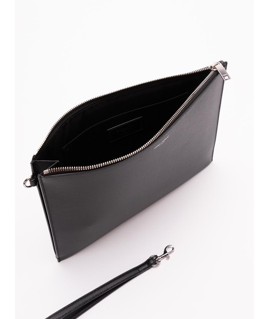 SAINT LAURENT Черная кожаная папка для документов, фото 5