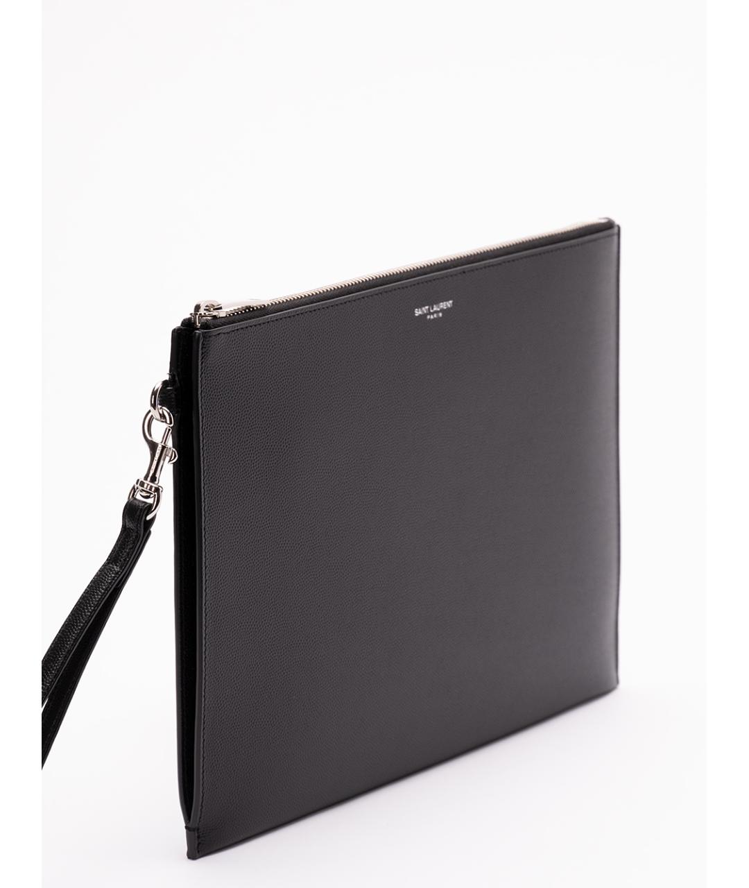 SAINT LAURENT Черная кожаная папка для документов, фото 3