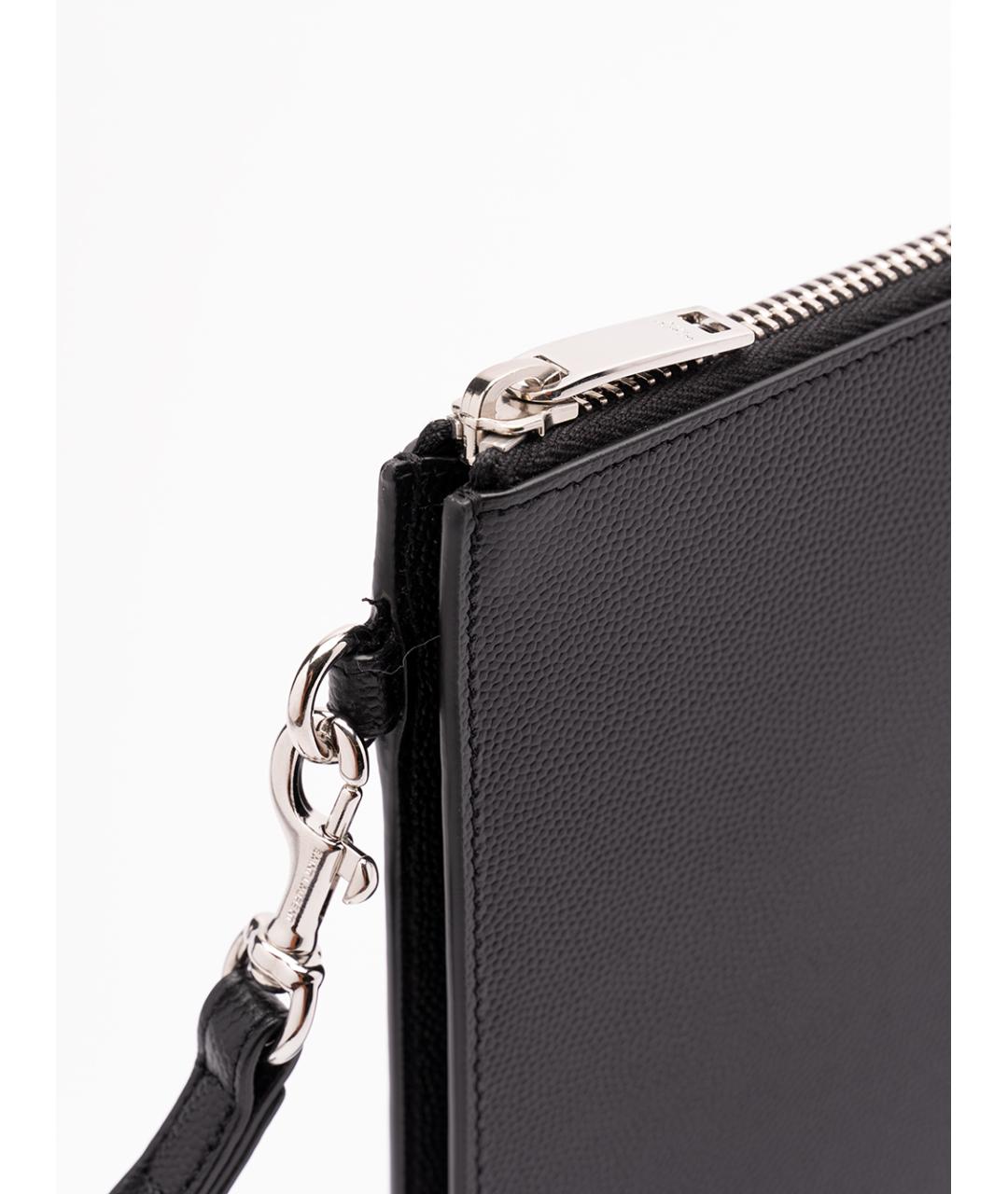 SAINT LAURENT Черная кожаная папка для документов, фото 4