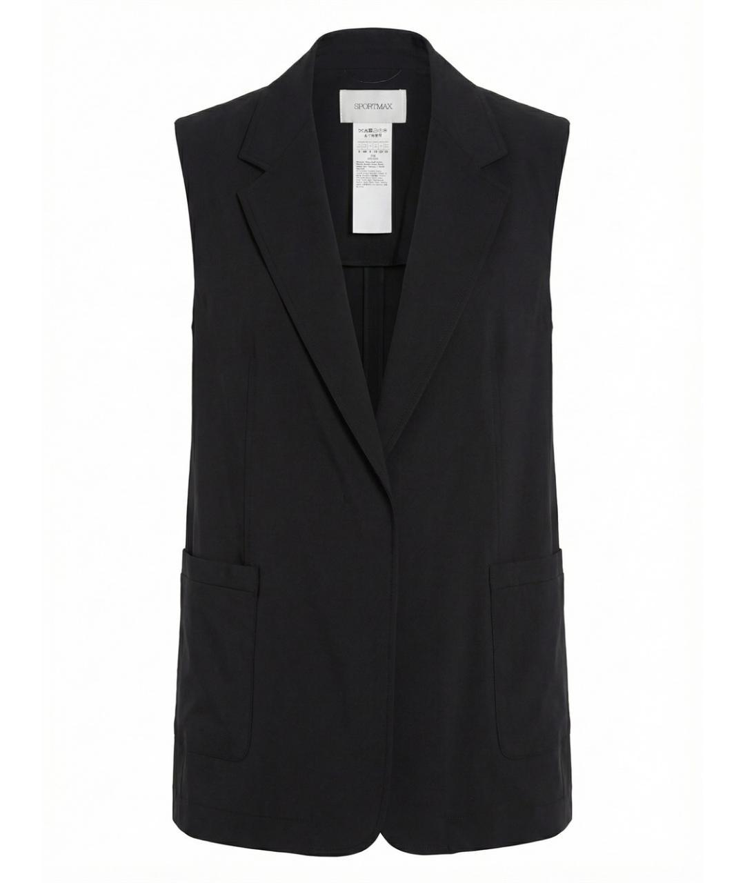 SPORTMAX Черный вискозный жилет, фото 3