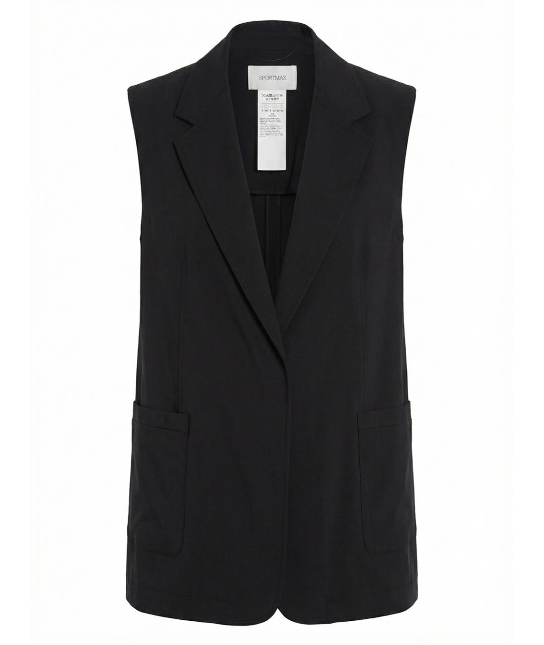 SPORTMAX Черный вискозный жилет, фото 1