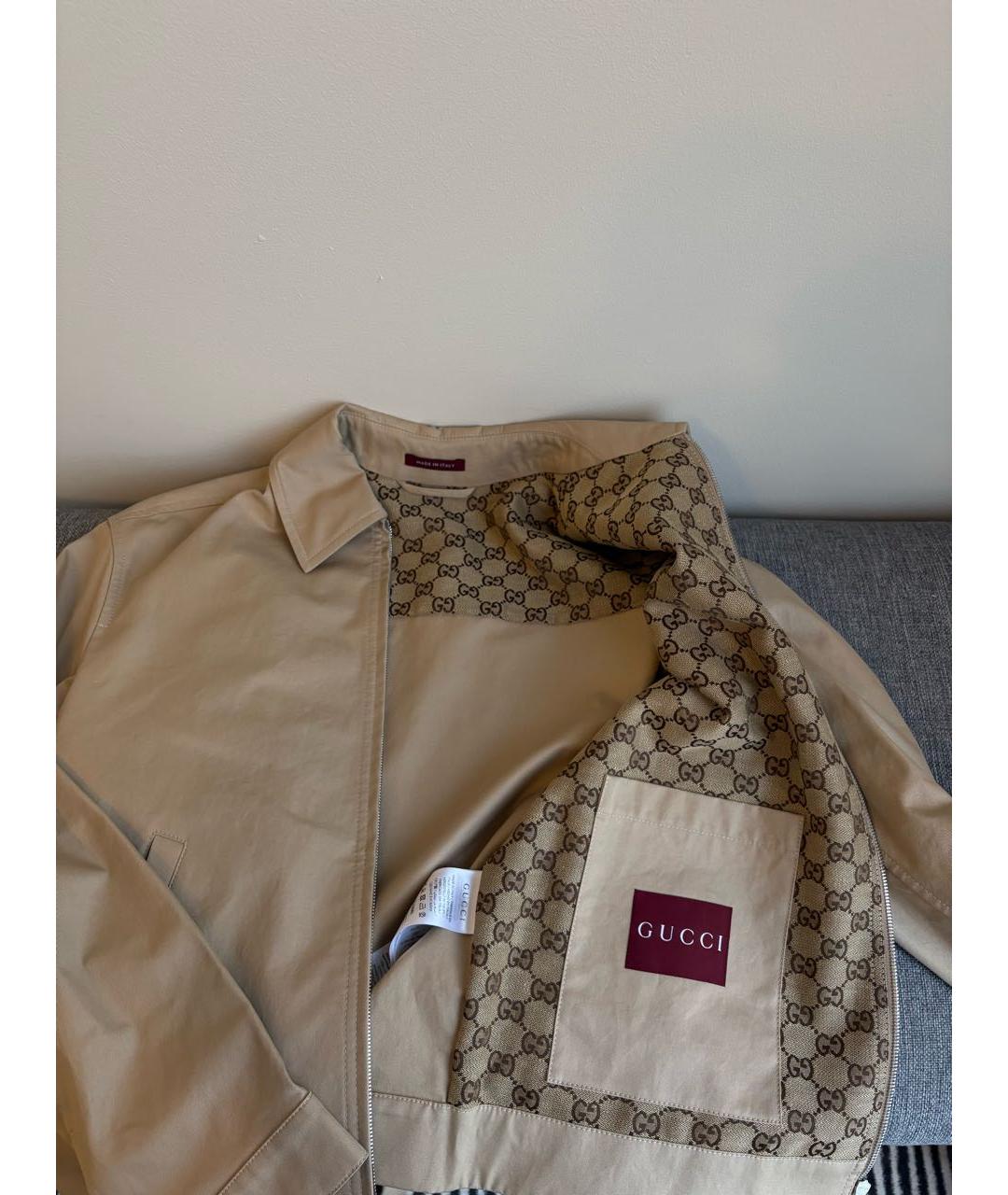 GUCCI Бежевая хлопковая куртка, фото 5