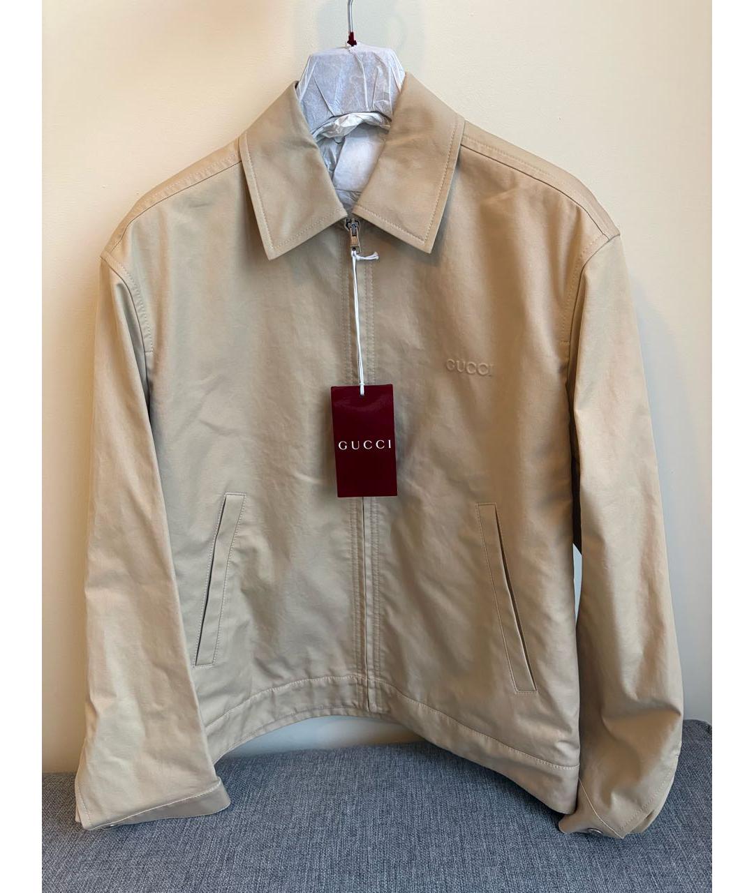 GUCCI Бежевая хлопковая куртка, фото 6