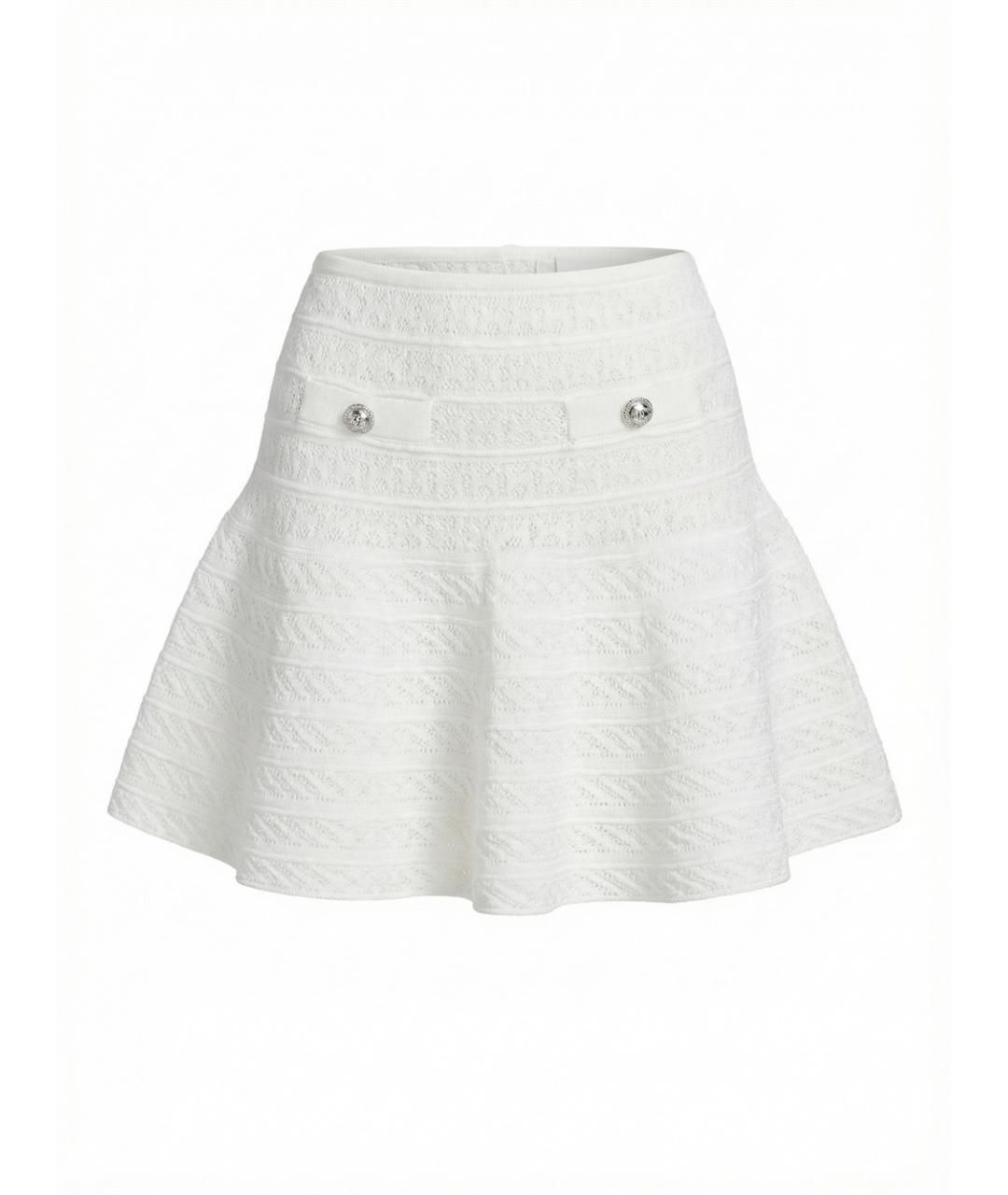 SELF-PORTRAIT Белая вискозная юбка мини, фото 1