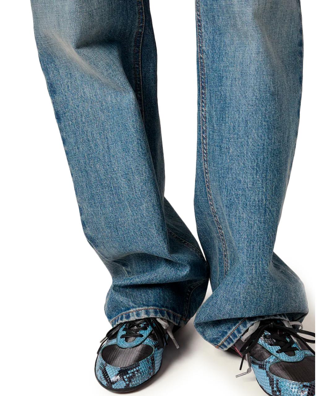 MIU MIU Синие хлопковые прямые джинсы, фото 5