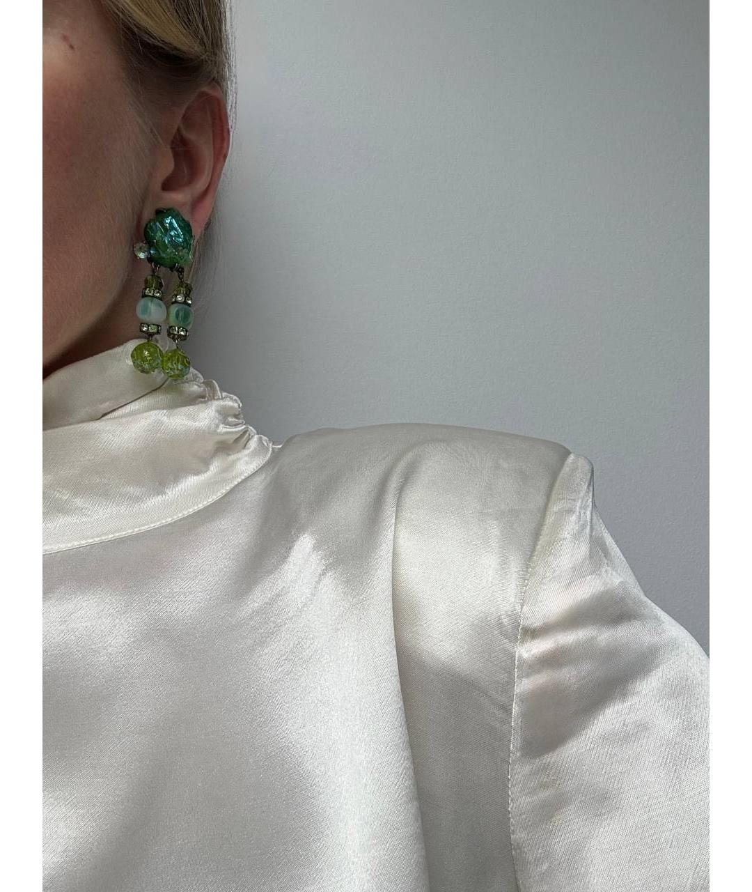 SCHIAPARELLI Зеленые металлические клипсы, фото 8