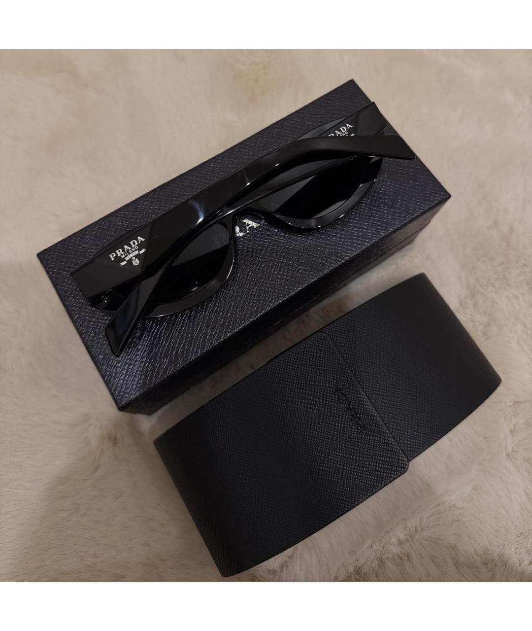 PRADA Черные пластиковые солнцезащитные очки, фото 5