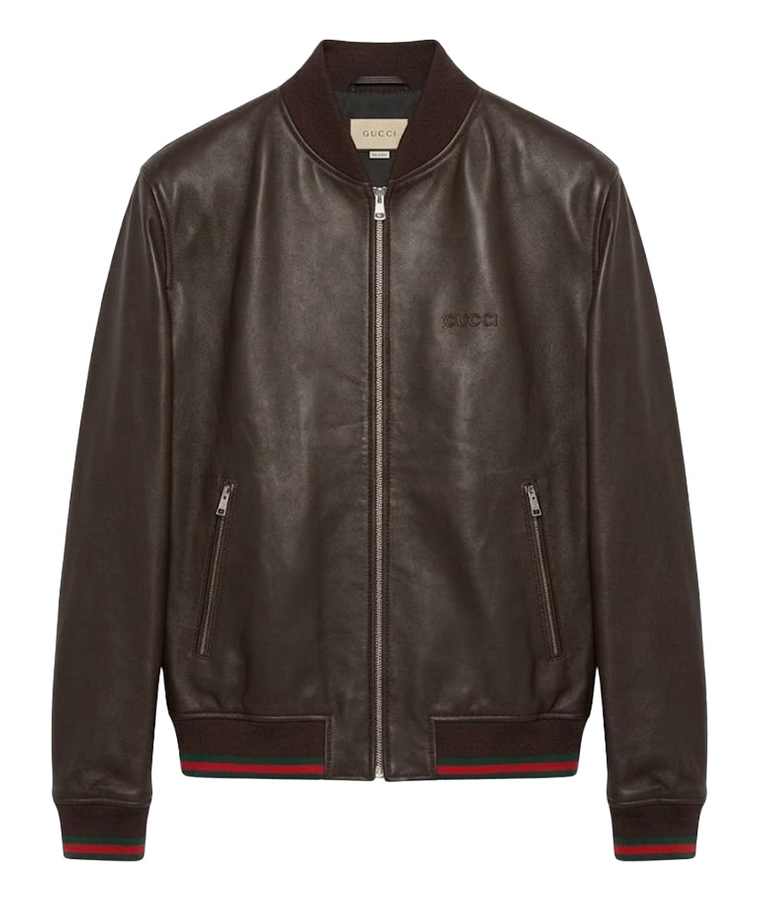 GUCCI Коричневая кожаная куртка, фото 1