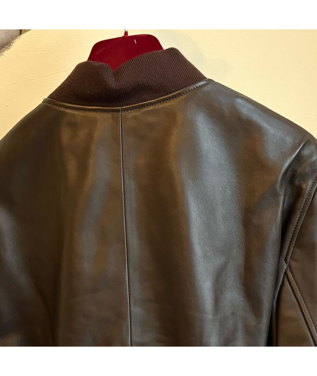 GUCCI Коричневая кожаная куртка, фото 3