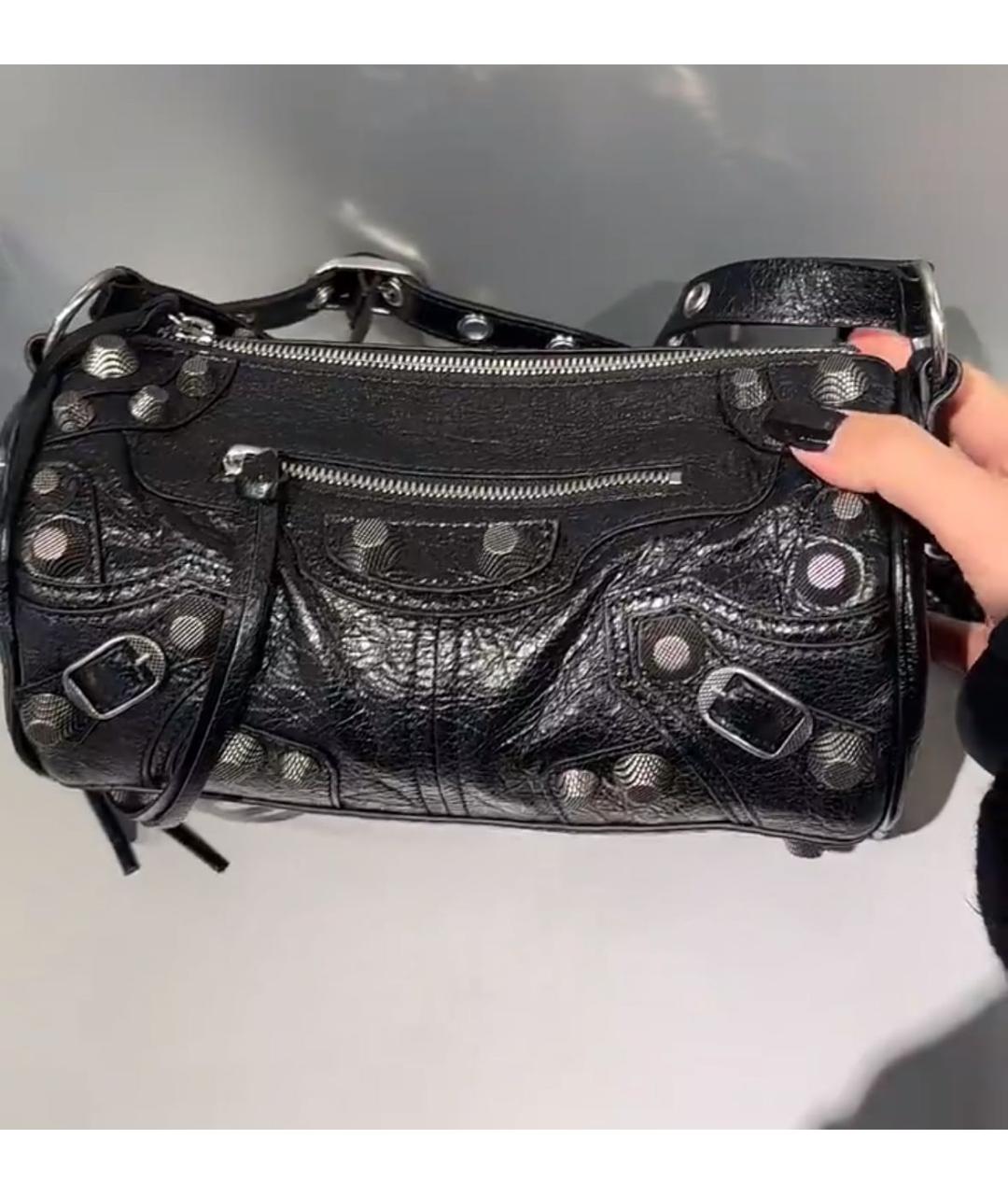 BALENCIAGA Черная кожаная сумка через плечо, фото 3