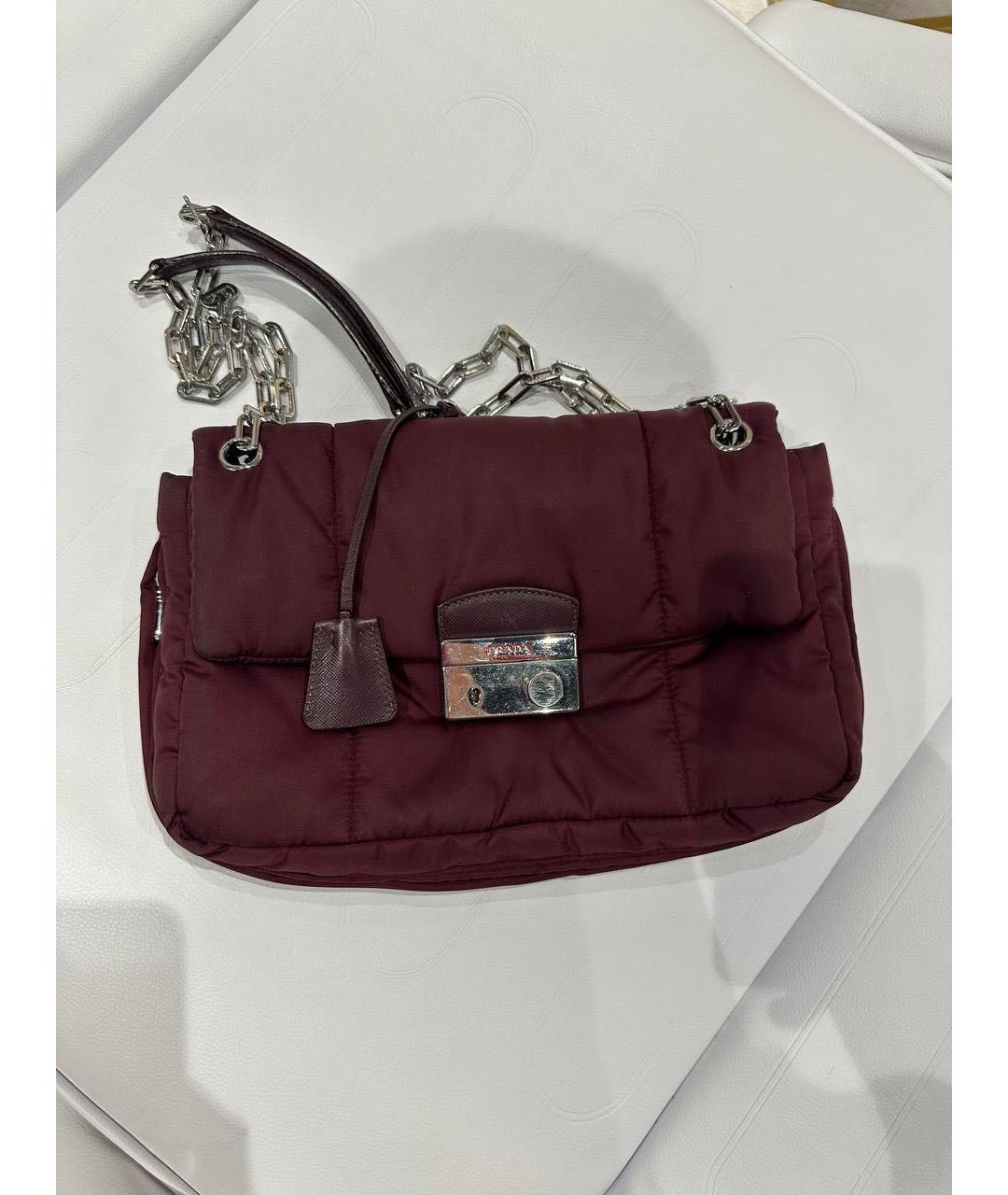 PRADA Бордовая сумка через плечо, фото 4