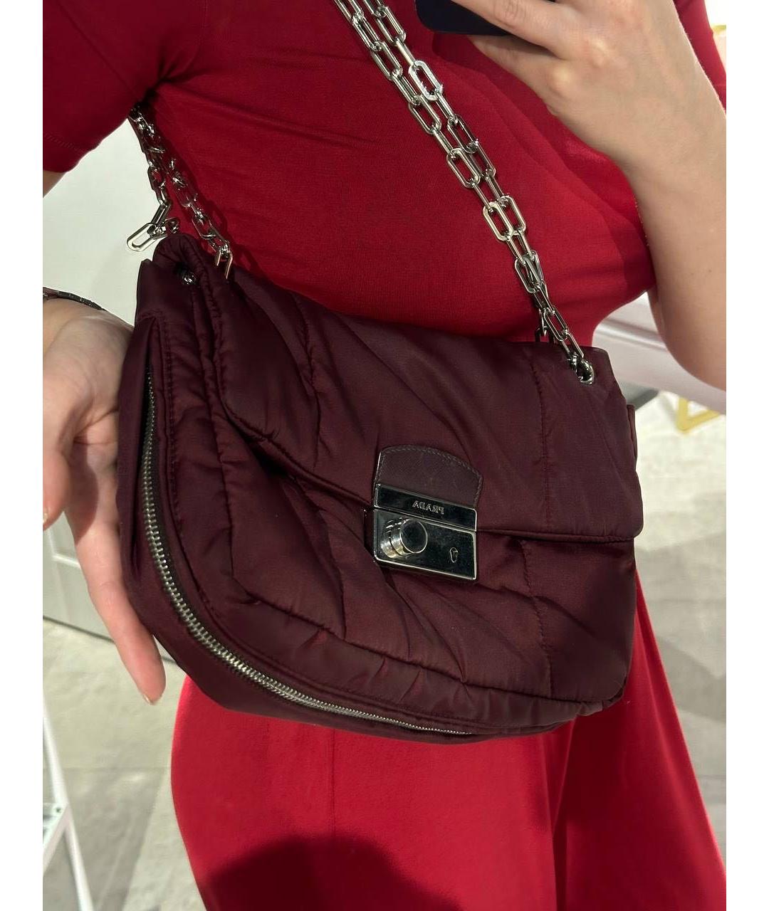PRADA Бордовая сумка через плечо, фото 2