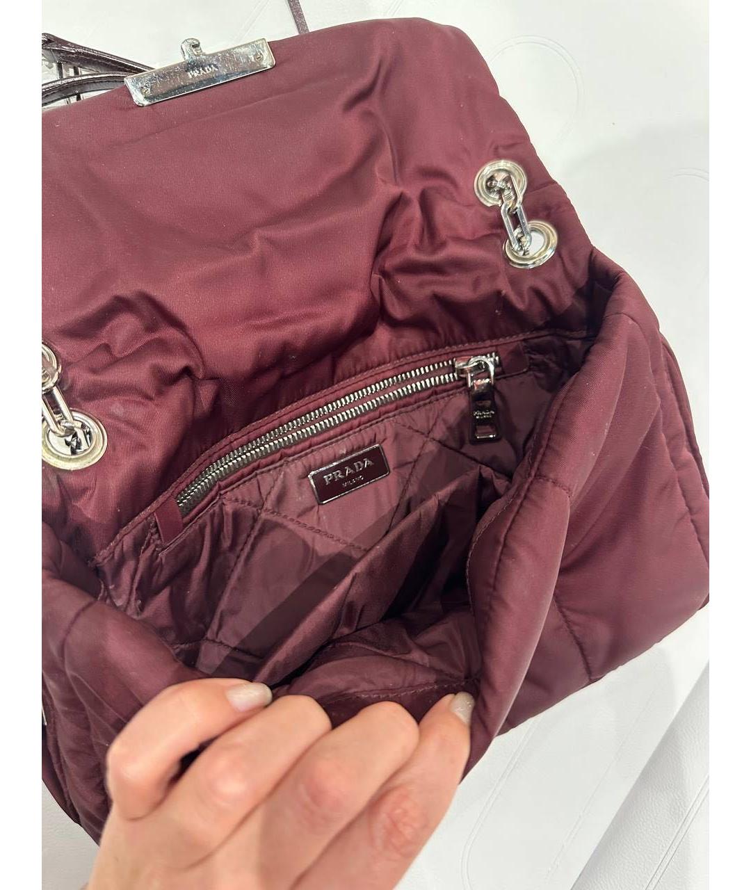 PRADA Бордовая сумка через плечо, фото 3