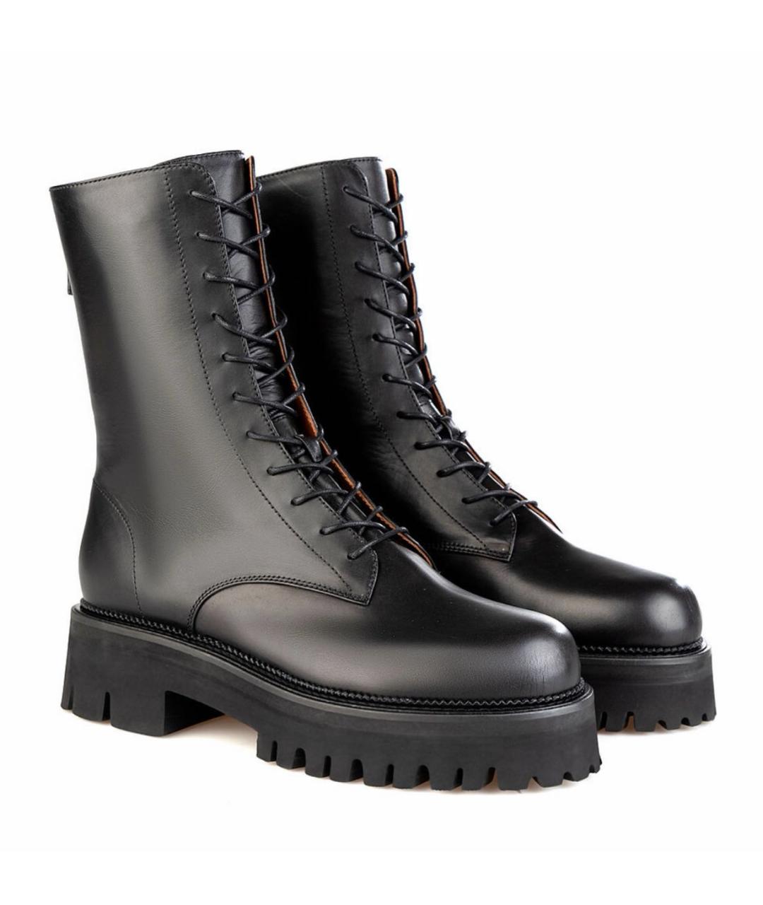 Louise Michail Черные кожаные ботинки, фото 4