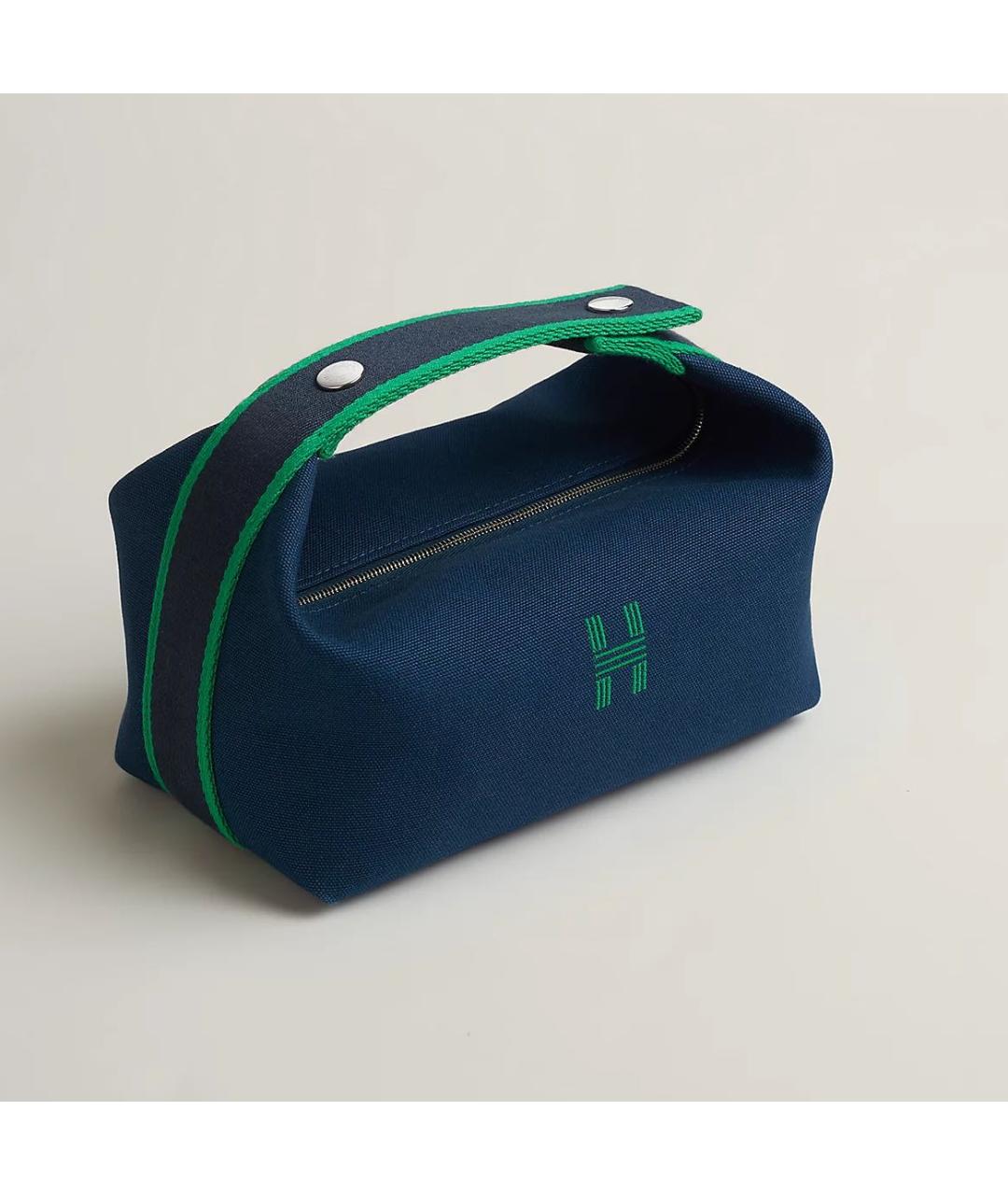 HERMES Синяя тканевая косметичка, фото 9