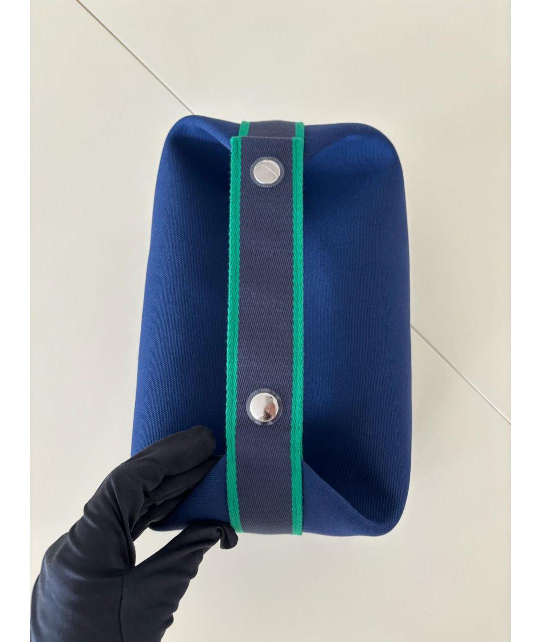 HERMES Синяя тканевая косметичка, фото 3